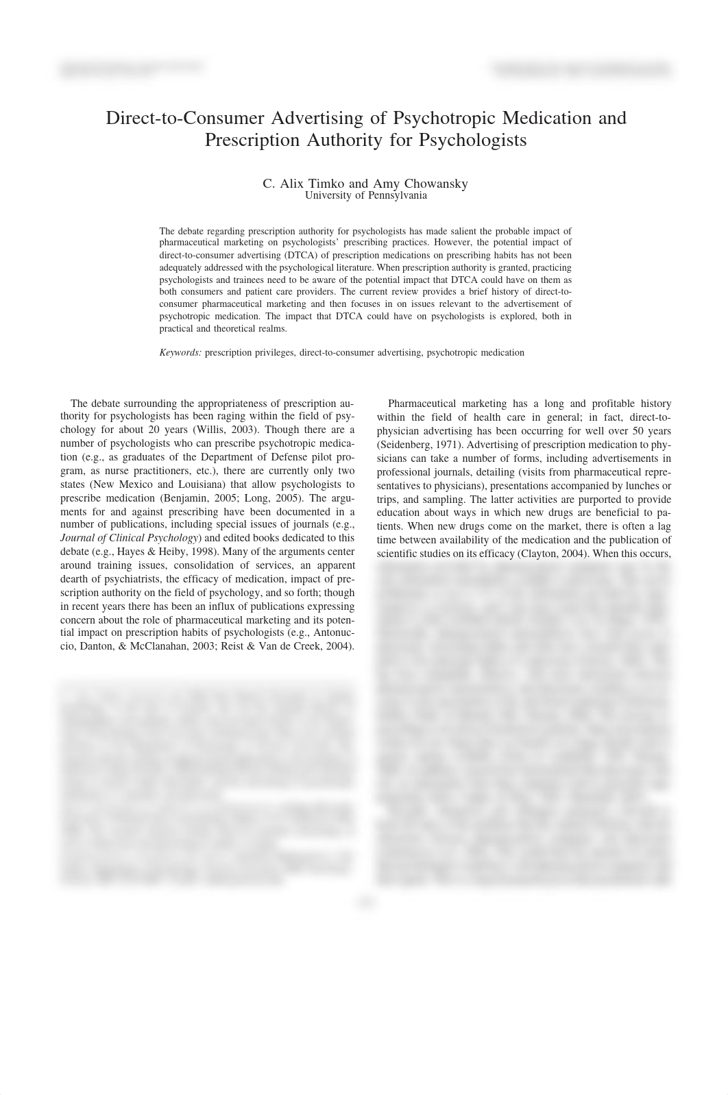 Timko and Chowansky's Direct-to-Consumer Advertising of Psychotropic Medication and Prescription Aut_d1p5yvyxax3_page1