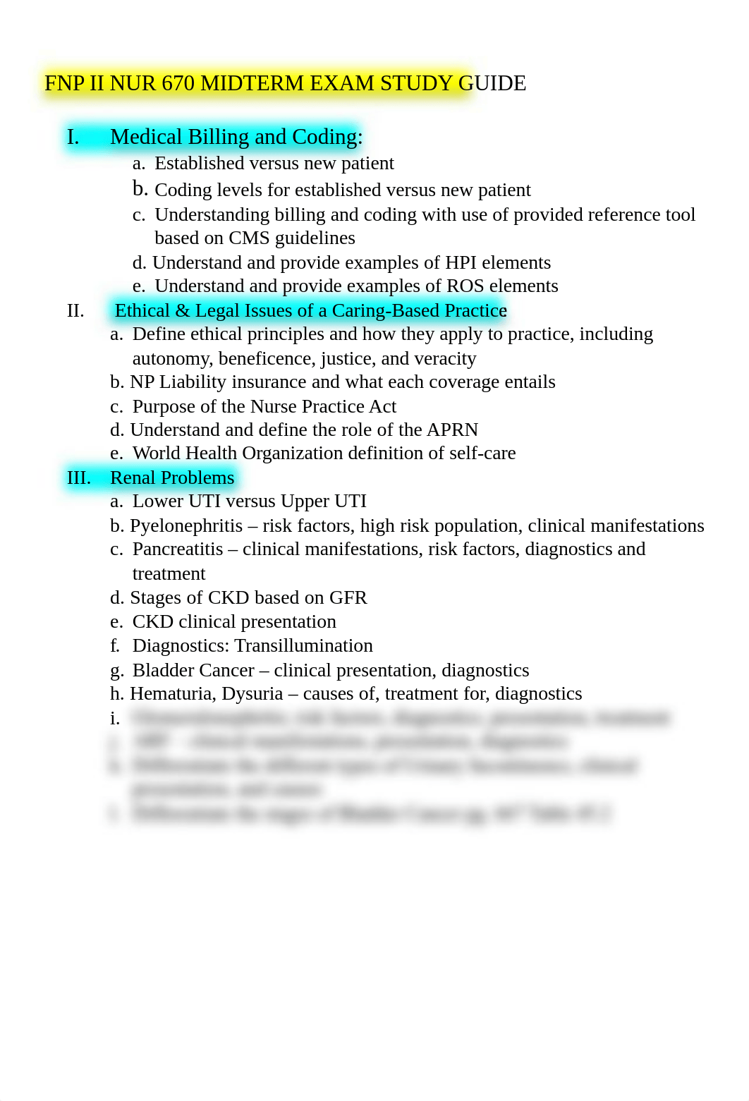 FNP II NUR 670 MIDTERM EXAM STUDY GUIDE.docx_d1pi9q3ujlh_page1