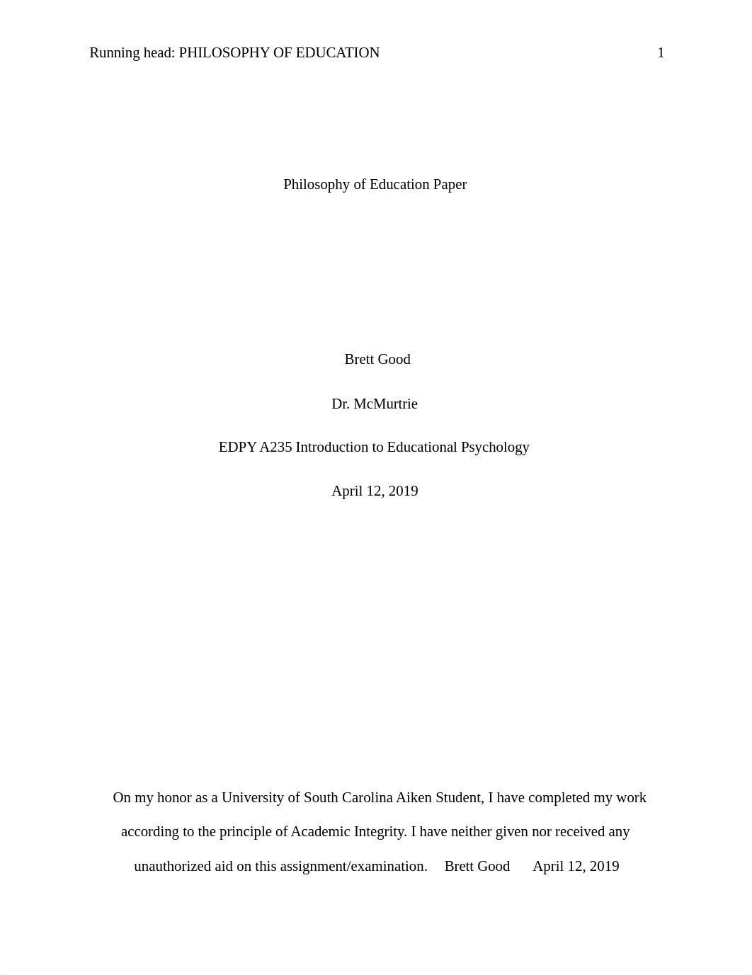 Philosophy of Education Paper final draft.docx_d1pqfn5m4lt_page1