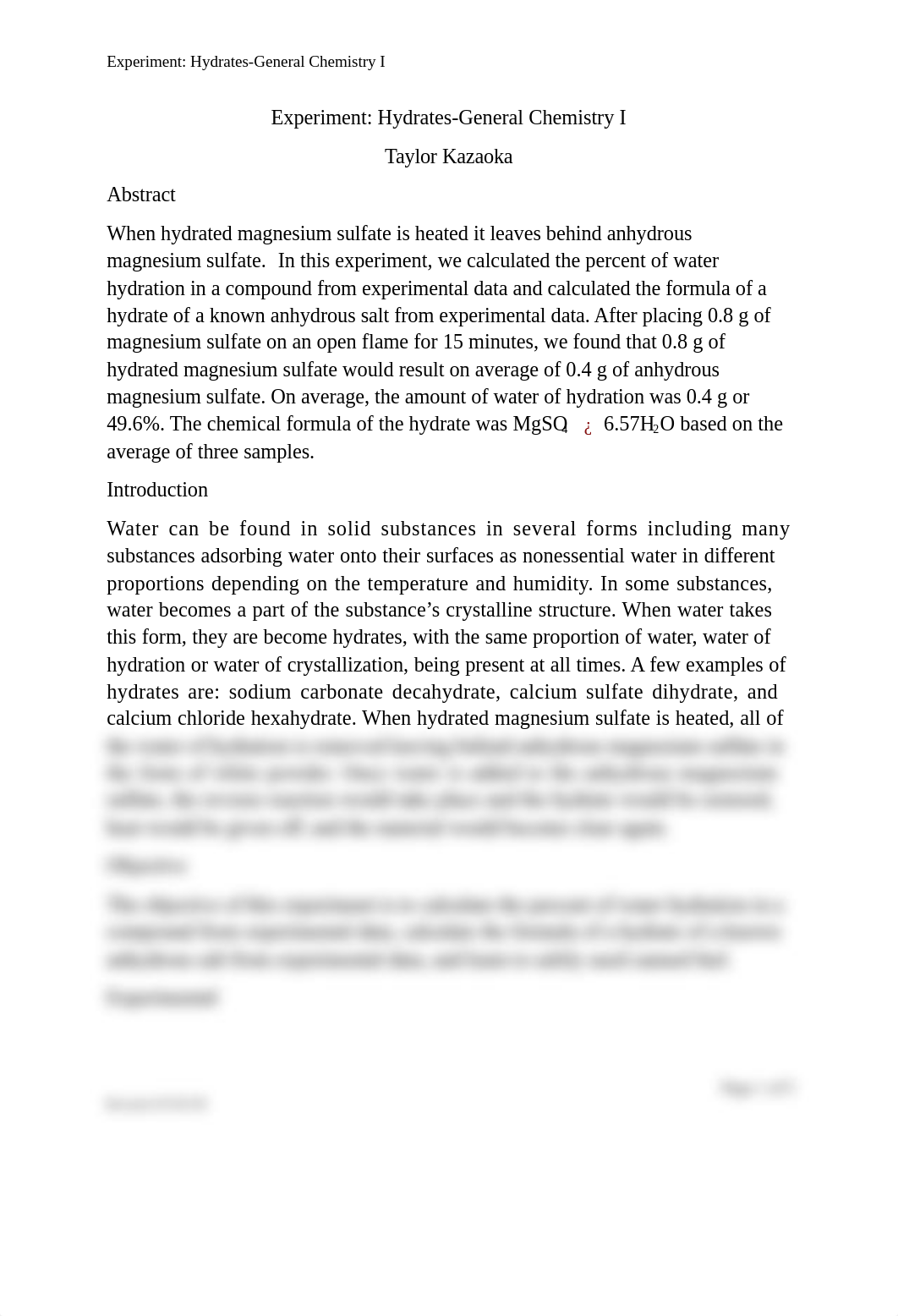 Kazaoka_ Results Hydrates Gen Chem 1 .docx_d1q1ktwo3h5_page1