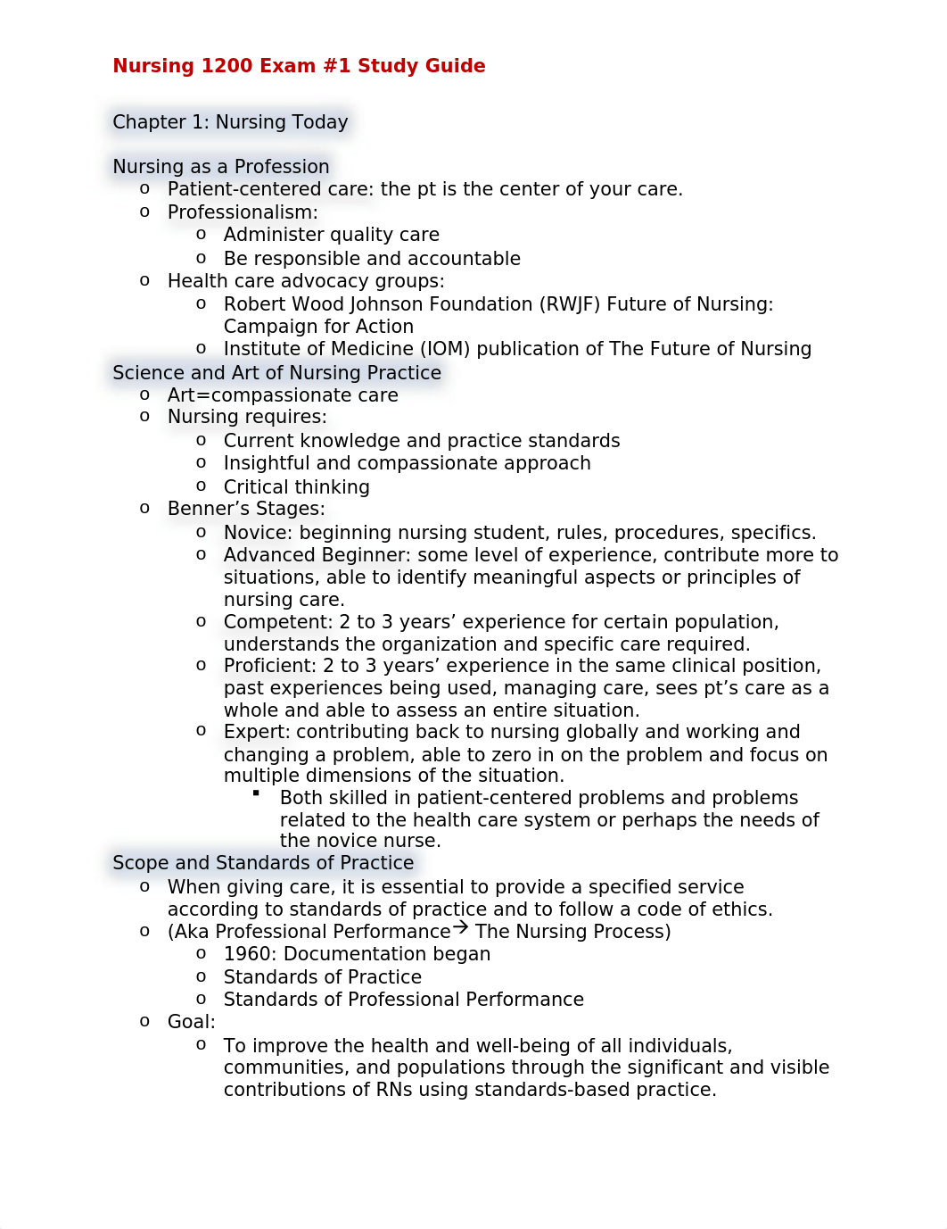 NURS 1200- Exam #1 Study Guide.docx_d1q83gxh0e0_page1