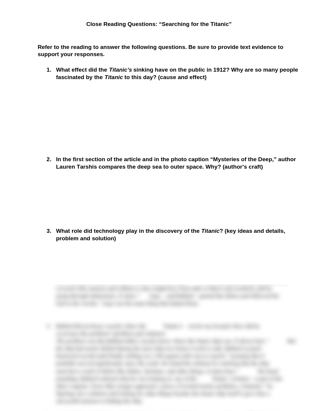 Student Megan Oconer - Close Reading Questions_ "Searching for the Titanic".docx_d1qe83qoyu8_page1