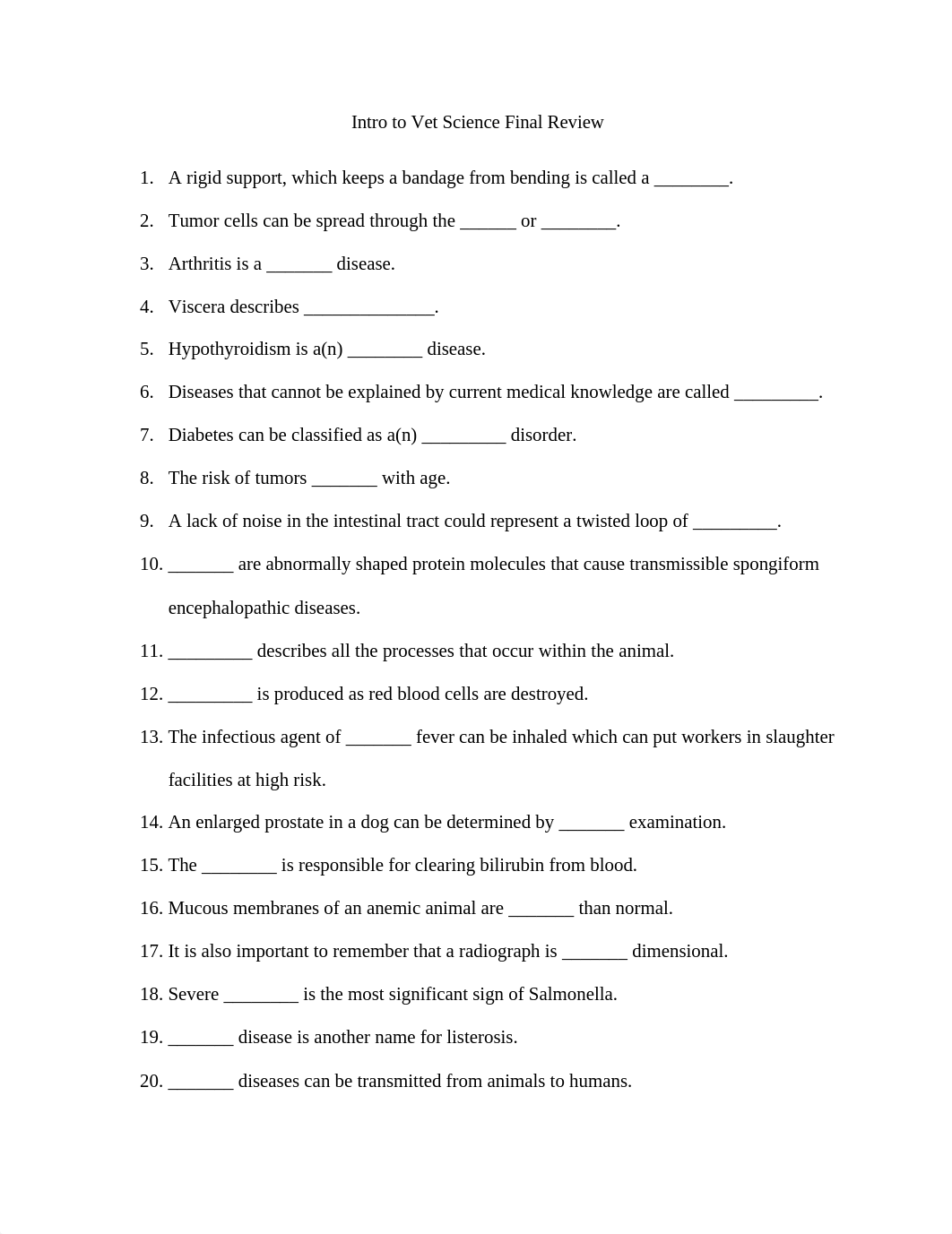 Intro to Vet Science Final Review Blank.docx_d1qh5b0q3cz_page1