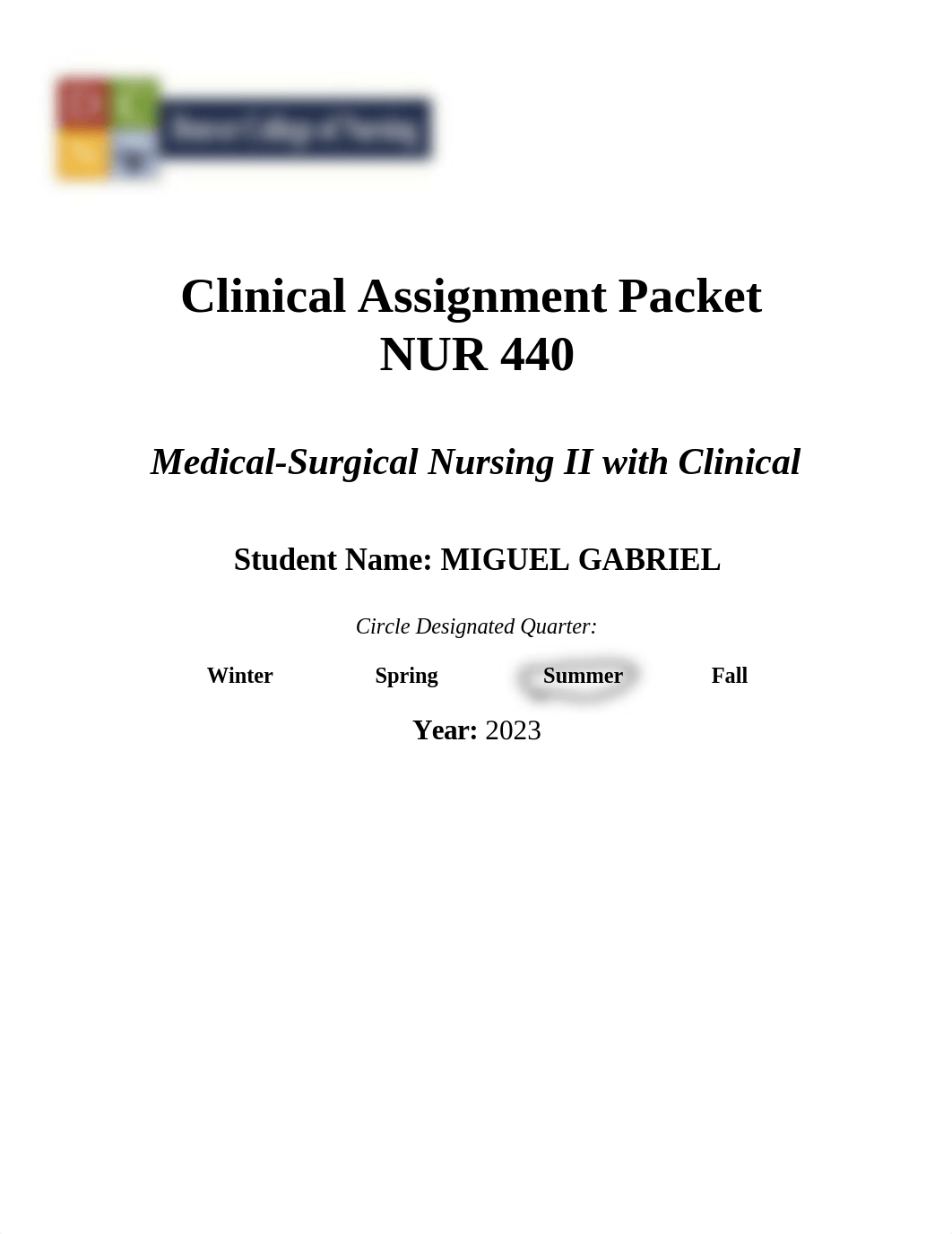 NUR 440 Clinical Assignment Packet 2023 MEDSURG2 (1).docx_d1qu5wdp3ty_page1