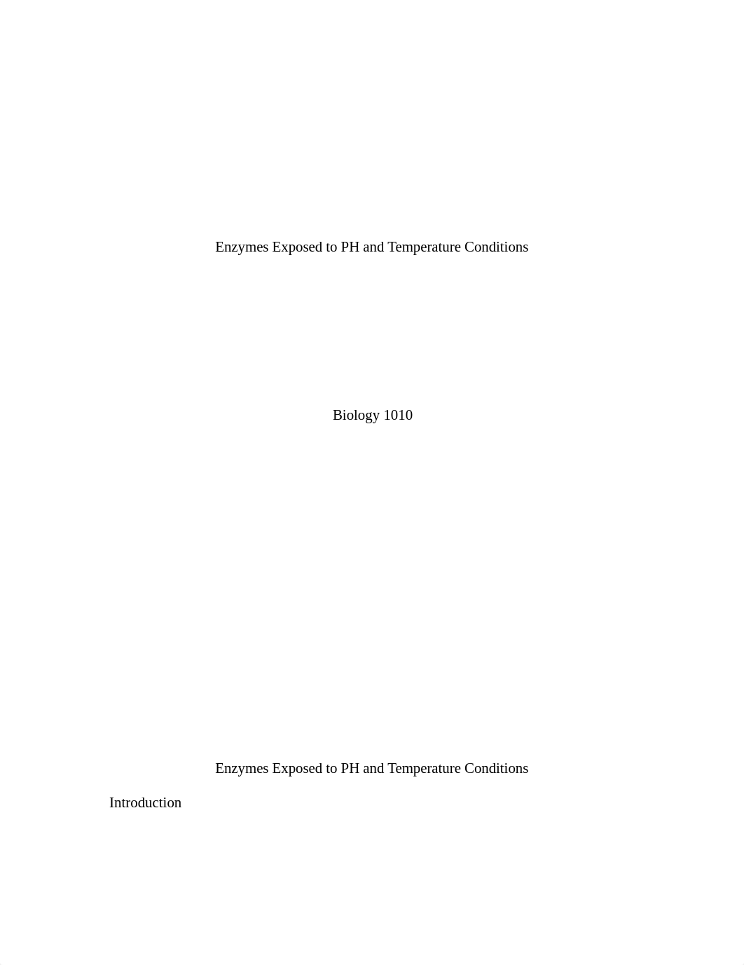 Biology I Enzymes Exposed to PH and Temperature Conditions Lab Report_d1qv4ldqpip_page1