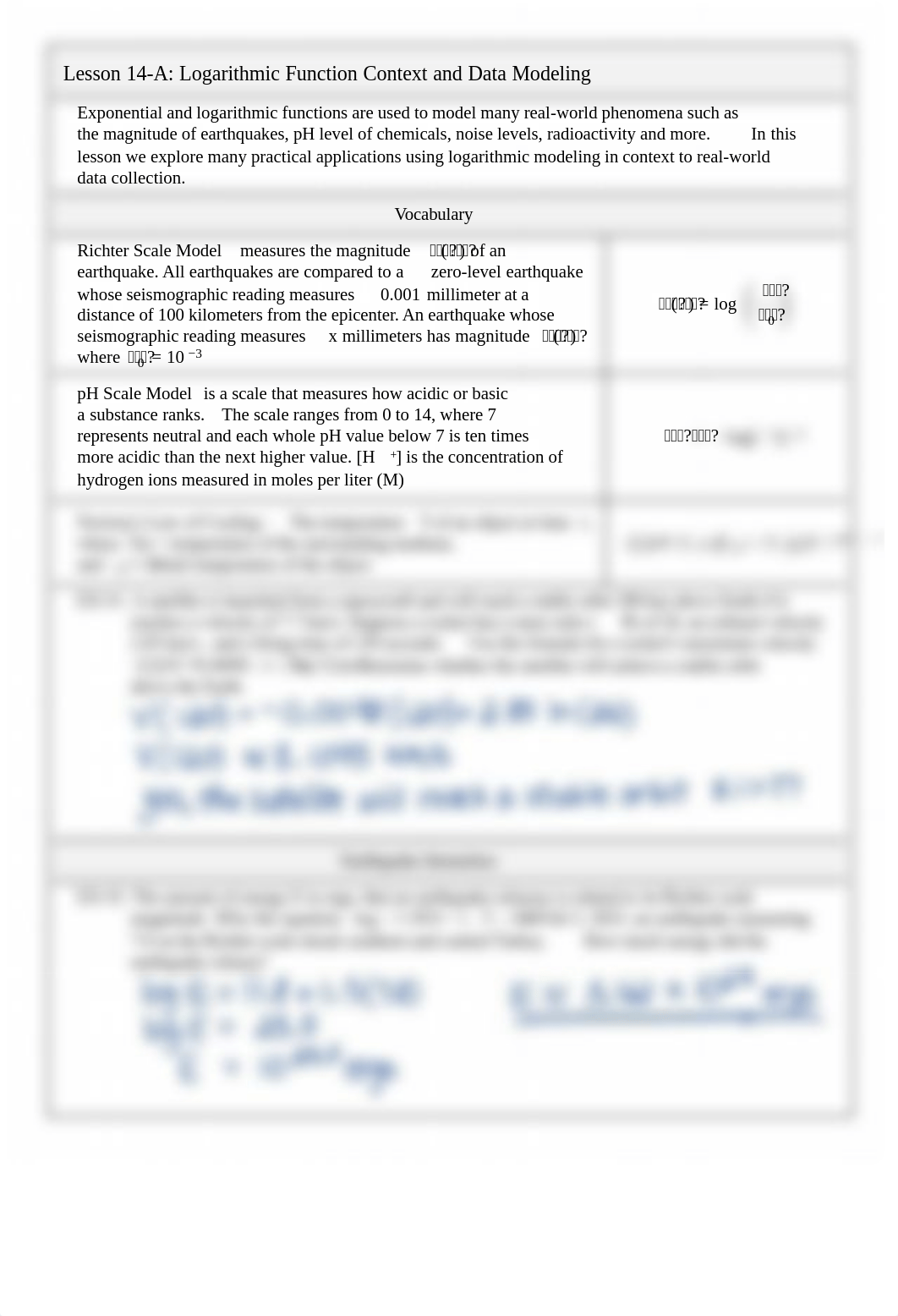 Day 10 (2.14) Notes KEY - Logarithmic Function Context and Data Modeling.pdf_d1qvuuwynkz_page1