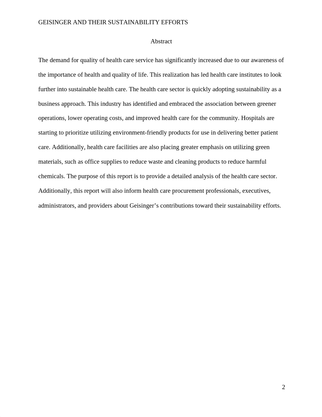 SUS 401 Individual Term Project - Geisinger.docx_d1s49z4g5e5_page2