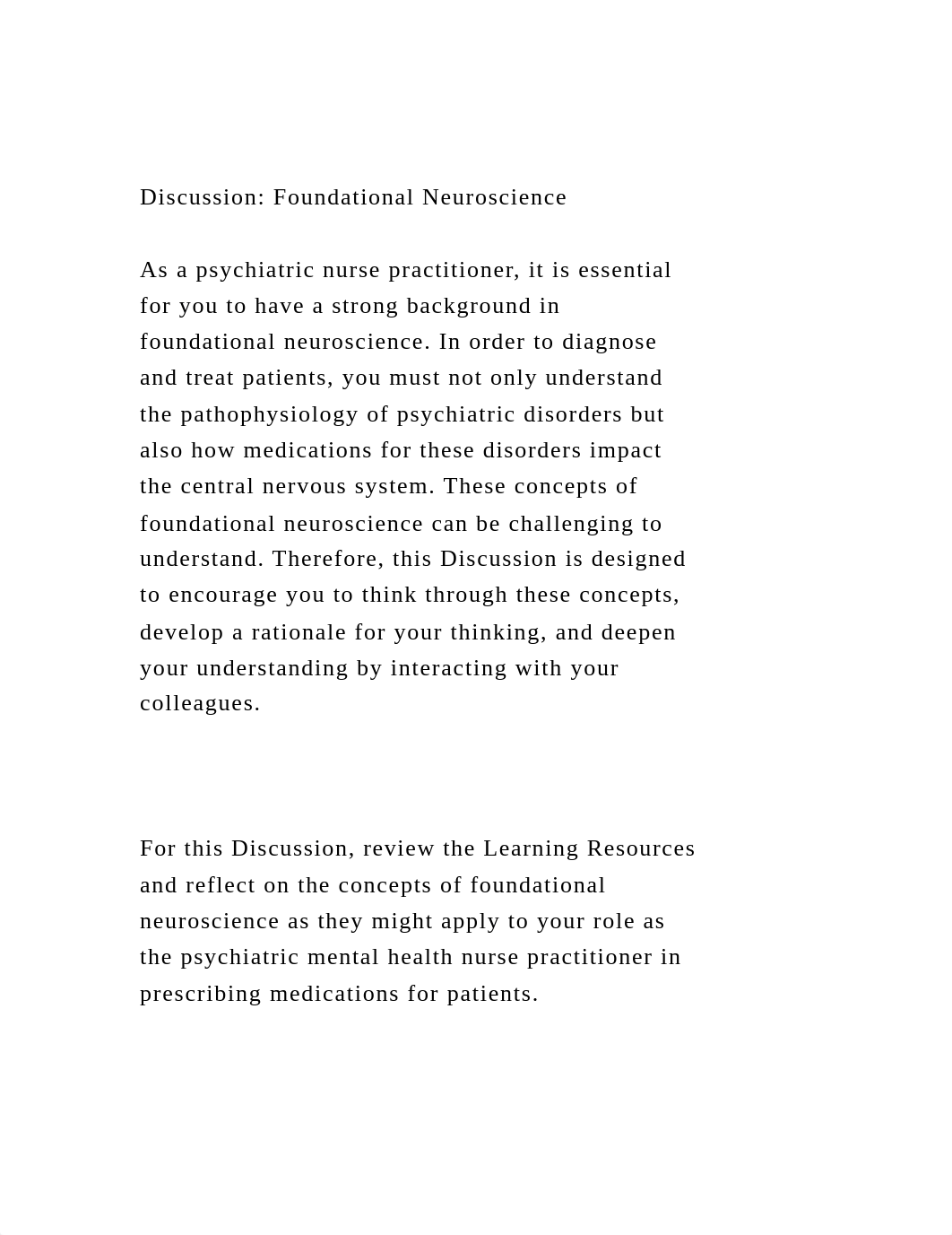 Discussion Foundational NeuroscienceAs a psychiatric nurse pr.docx_d1sl5g7osb1_page2