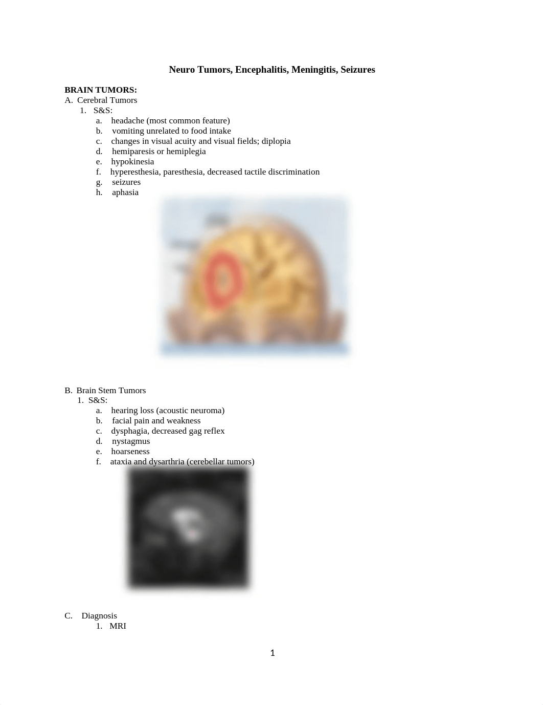 Neuro Tumors, Enceph, Mening, Seizures.docx_d1t1pe9ju1c_page1