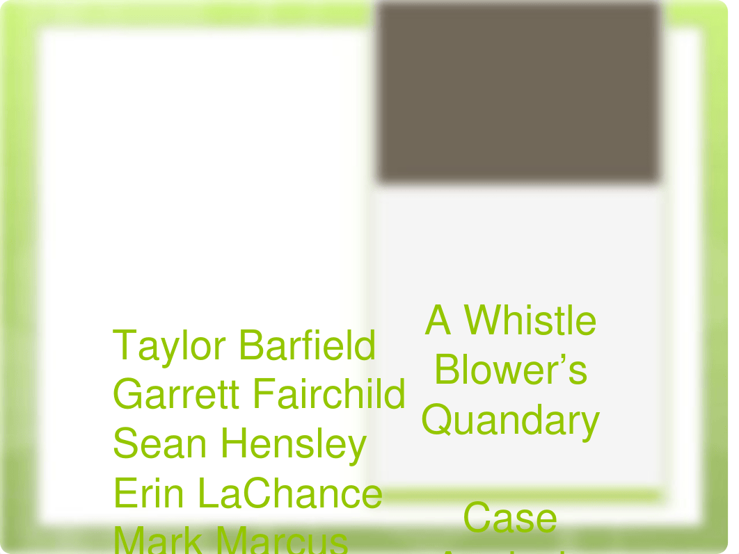 BN 209 Case Analysis Presentation - A Whistle Blower's Quandary_d1tb6tixp2z_page1