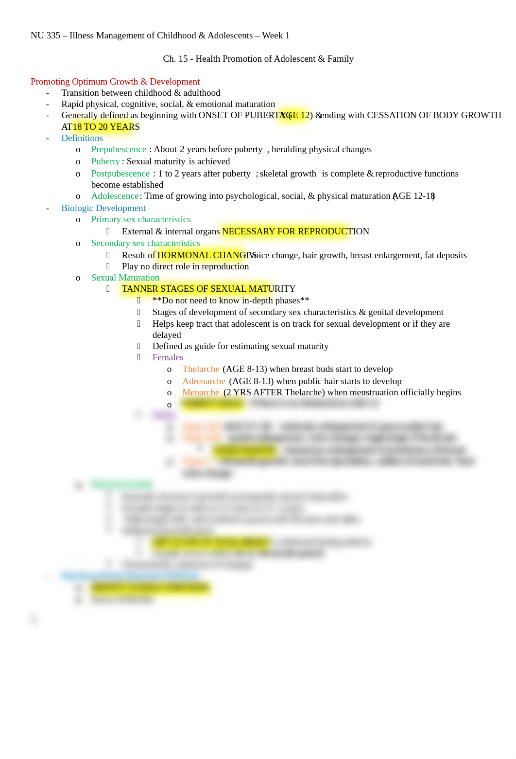 NU 335 WK 2 - Ch. 15 Health Promotion of Adolescent .docx_d1tl77gh5f5_page1