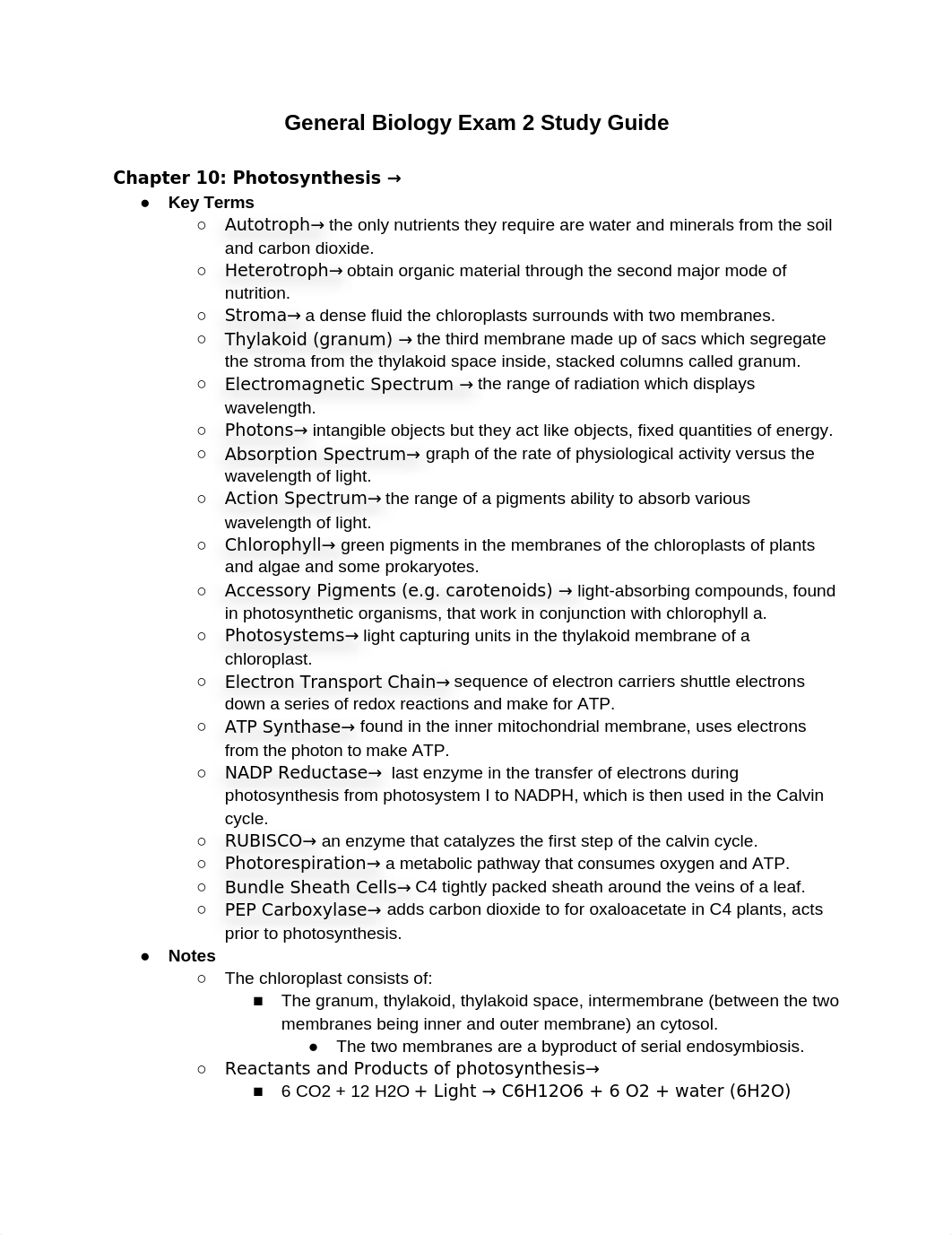 General Biology Exam 2 Study Guide_d1tncix4zho_page1