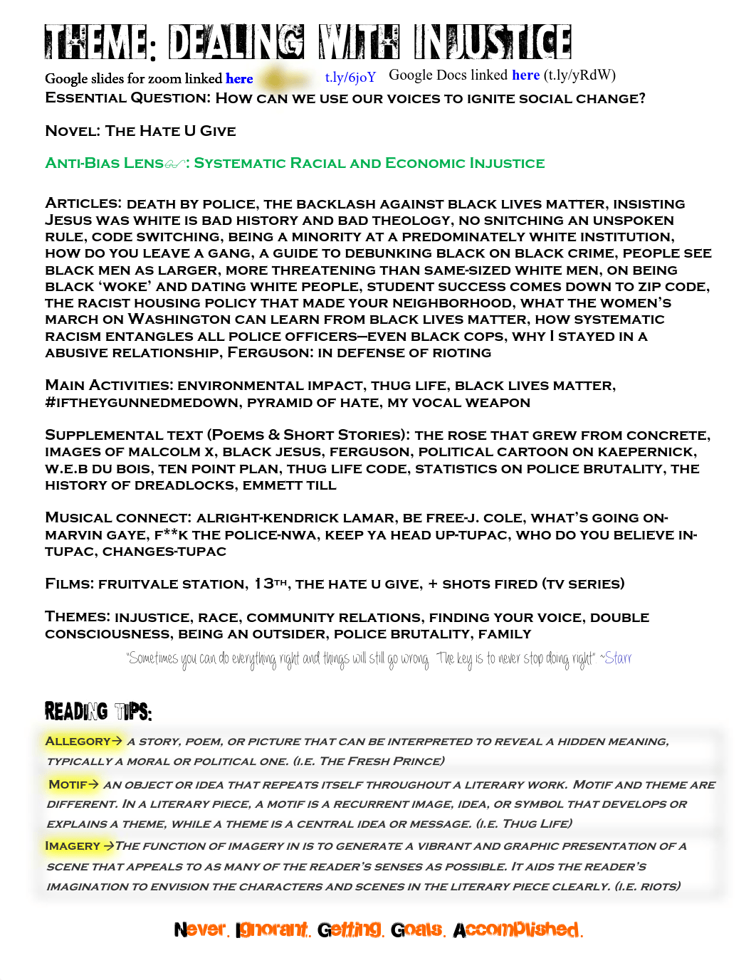 The hate u give- whole unit of activities.pdf_d1uh6dbckzq_page1