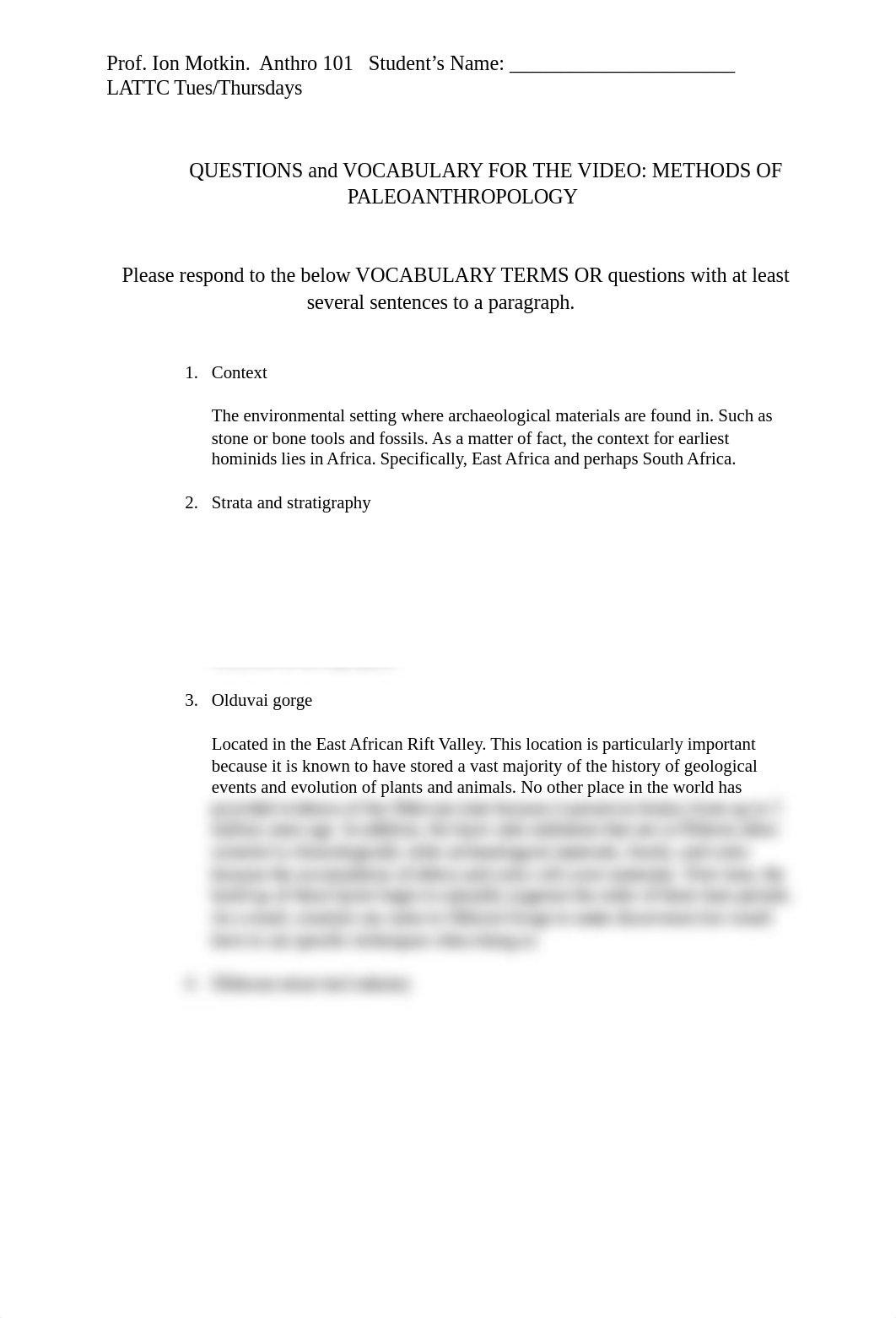 QUESTIONS and VOCABULARY FOR THE VIDEO Paleoanthropology.docx_d1uui89a7gw_page1