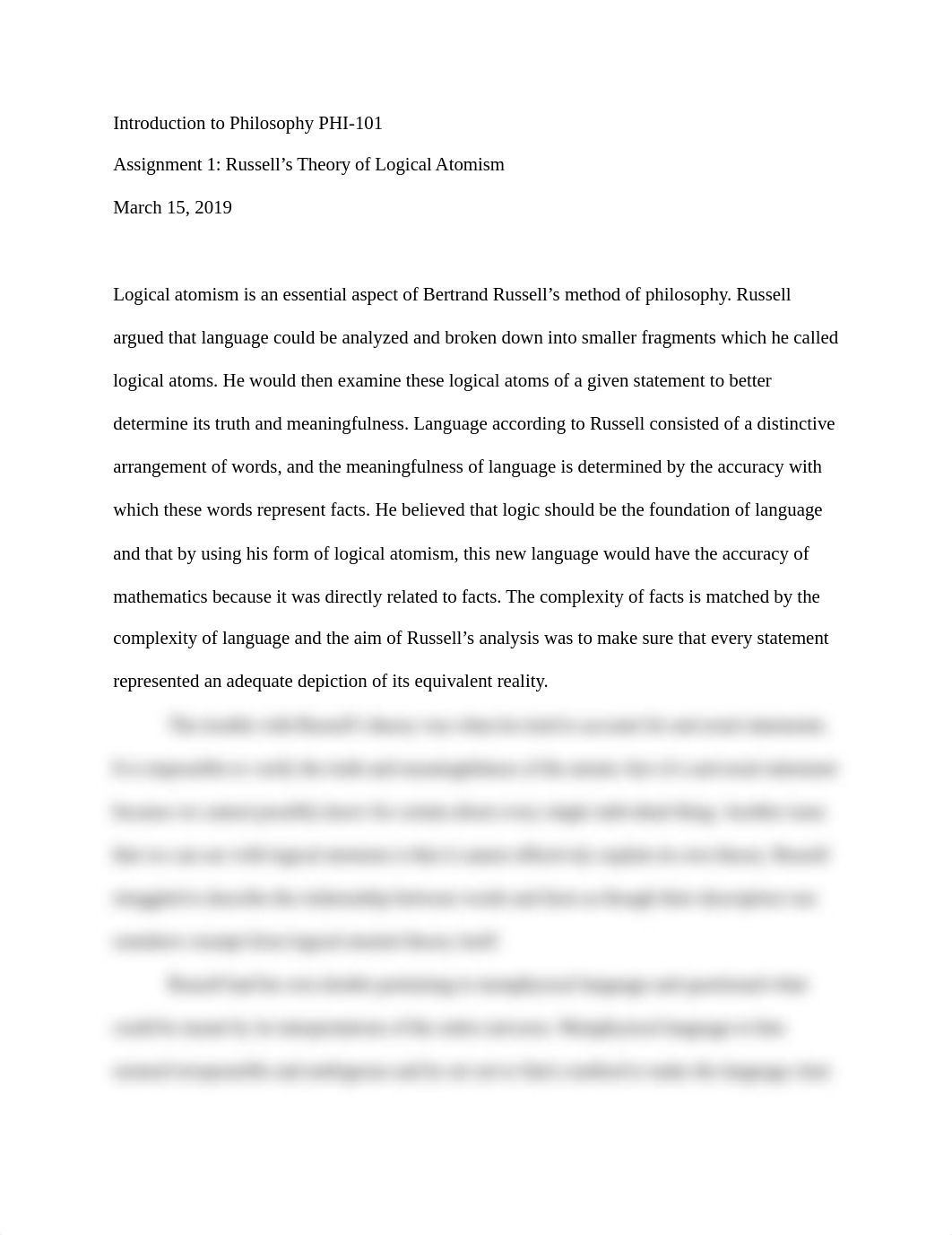 Assignment 1- Russell's Theory of Logical Atomism.docx_d1uv43i9ulk_page1