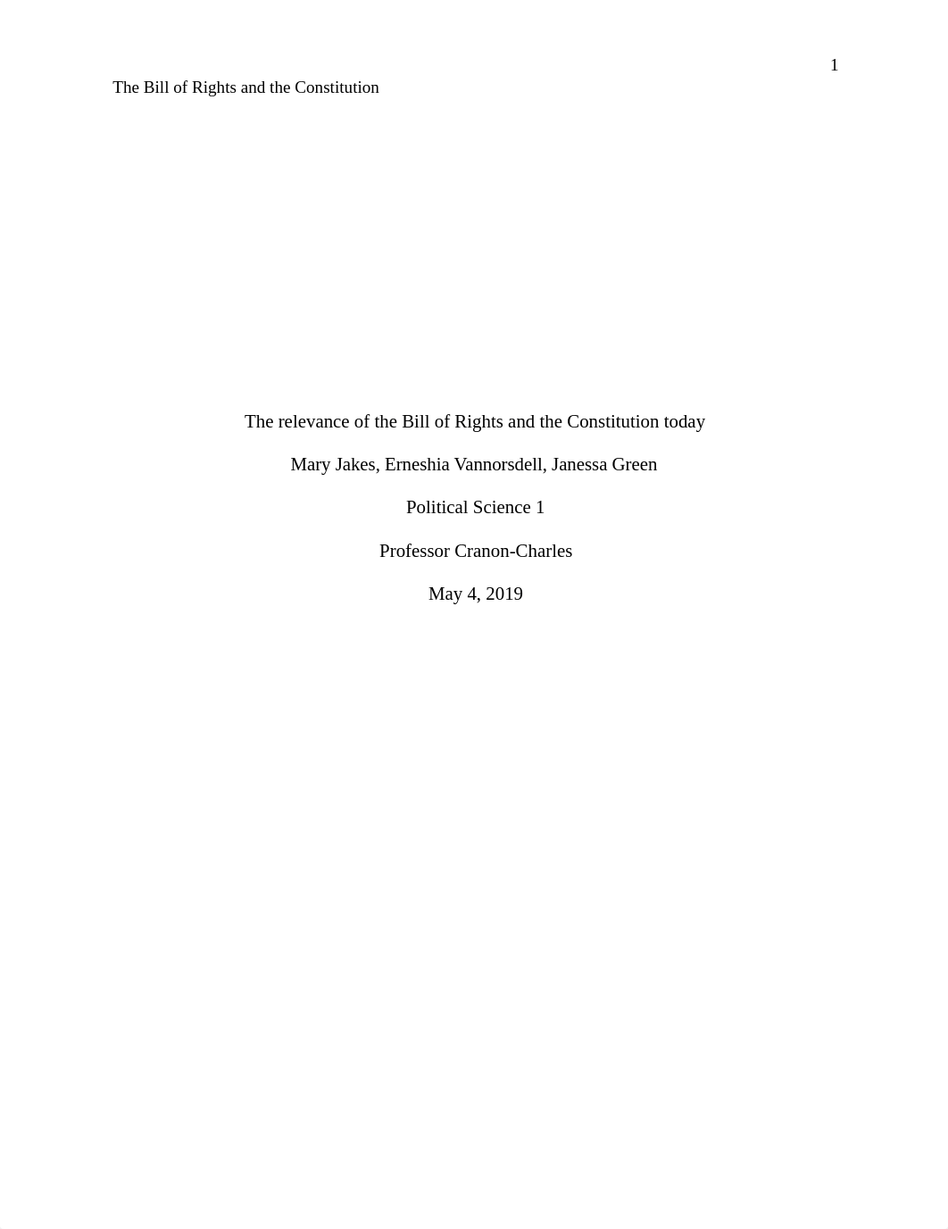 1 The relevance of the Bill of Rights and the Constitution today group paper.docx_d1uxtatrggl_page1