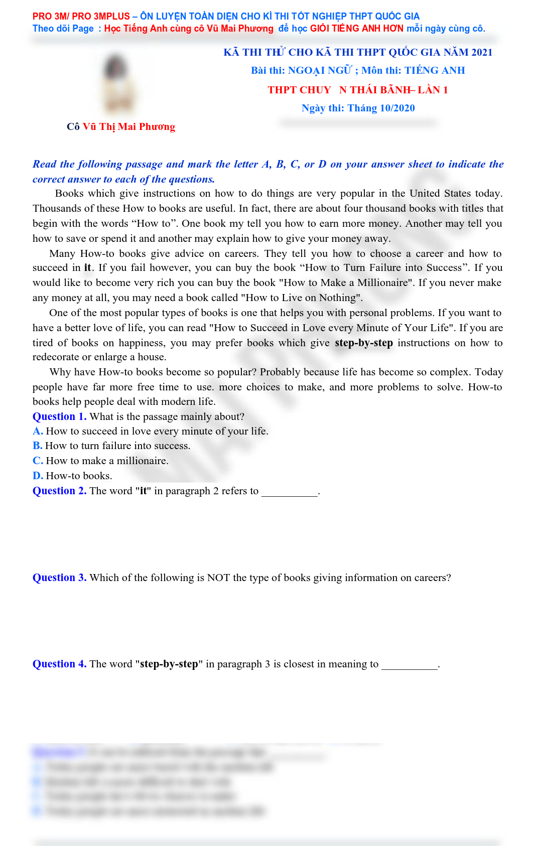 [ Cô Vũ Mai Phương ]  Đề thi thử THPT Quốc Gia năm 2021_THPT Chuyên Thái Bình -Lần 1.pdf_d1v5olgvlh8_page1