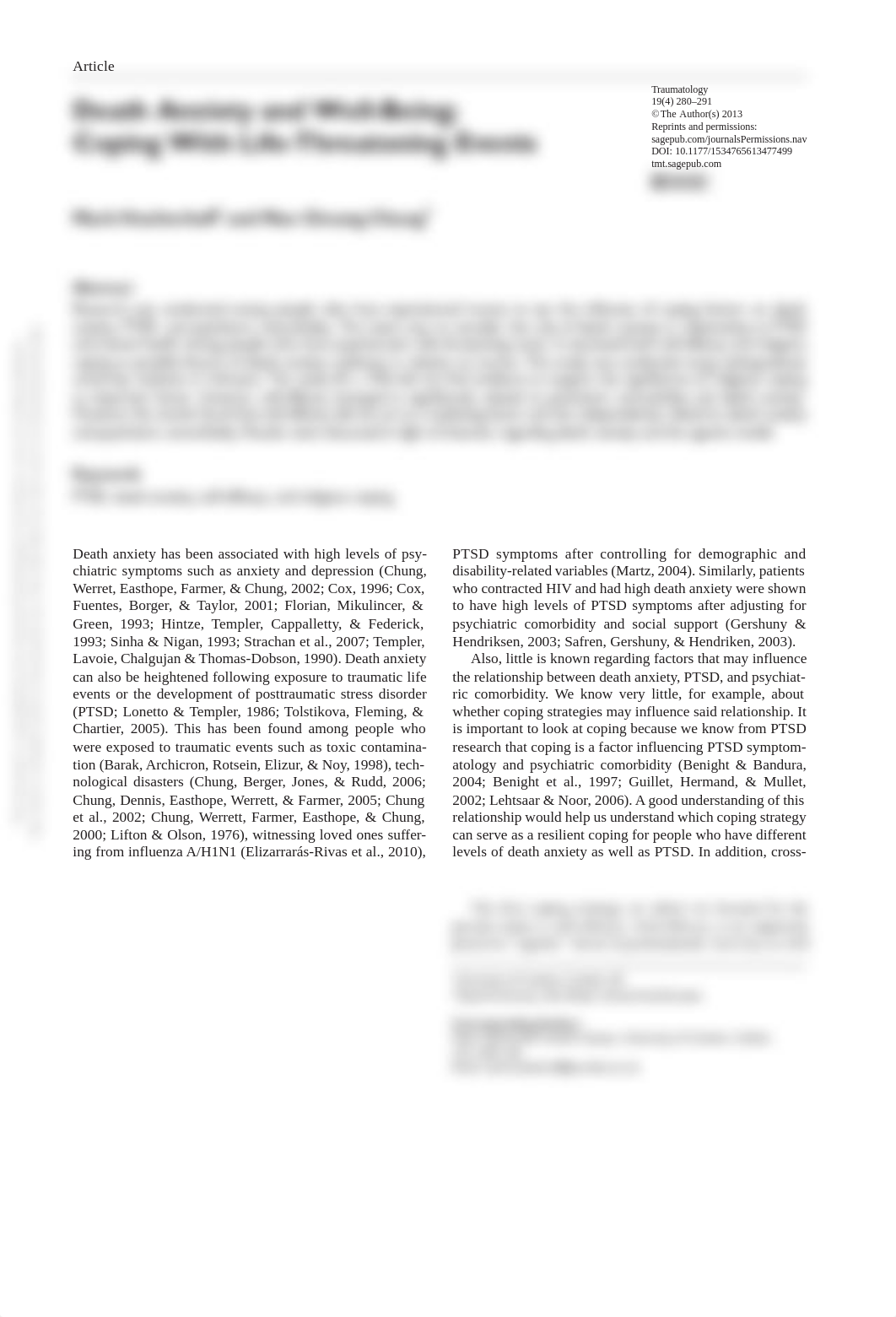 Death anxiety and well-being; coping with life-threatening events._d1vdys4im9y_page1