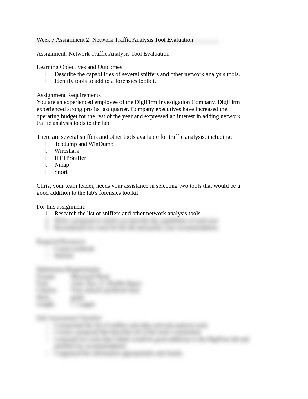 Wk 7 Asgmt 2 - Network Traffic Analysis Tool Evaluation.docx_d1vptinjauh_page1