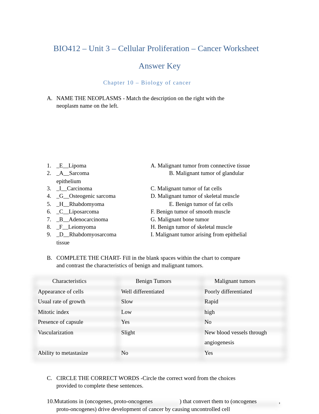 BIO412-Worksheet - Cancer - Answer Key.pdf_d1w2slje0wm_page1