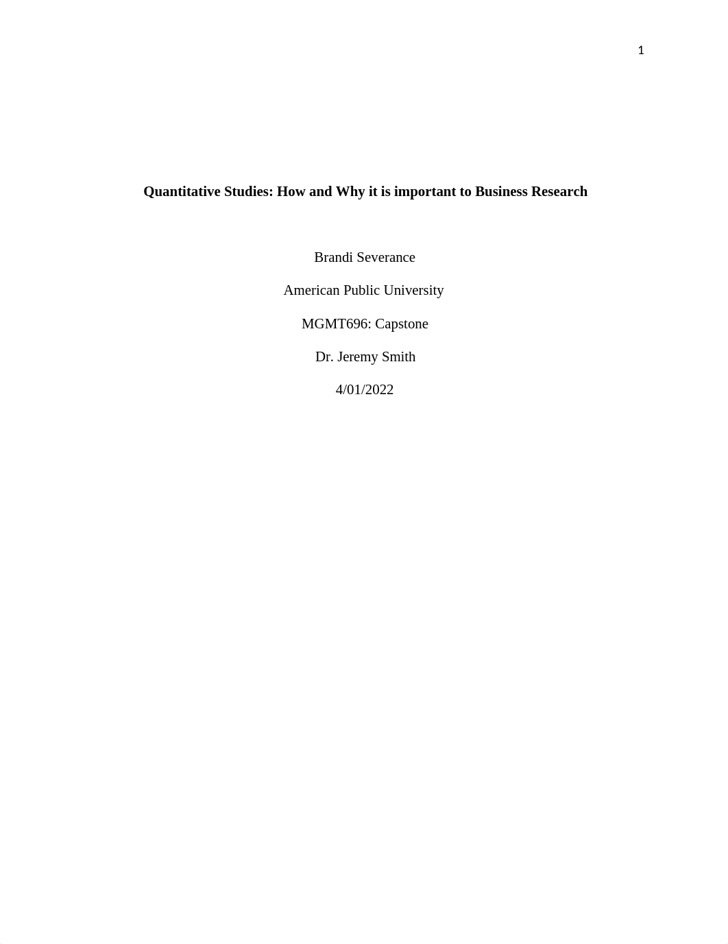 MGMT696_Severance-wk03 Artifact Quantitative-Analytical-Objective Paper.docx_d1wn0gqsgjf_page1