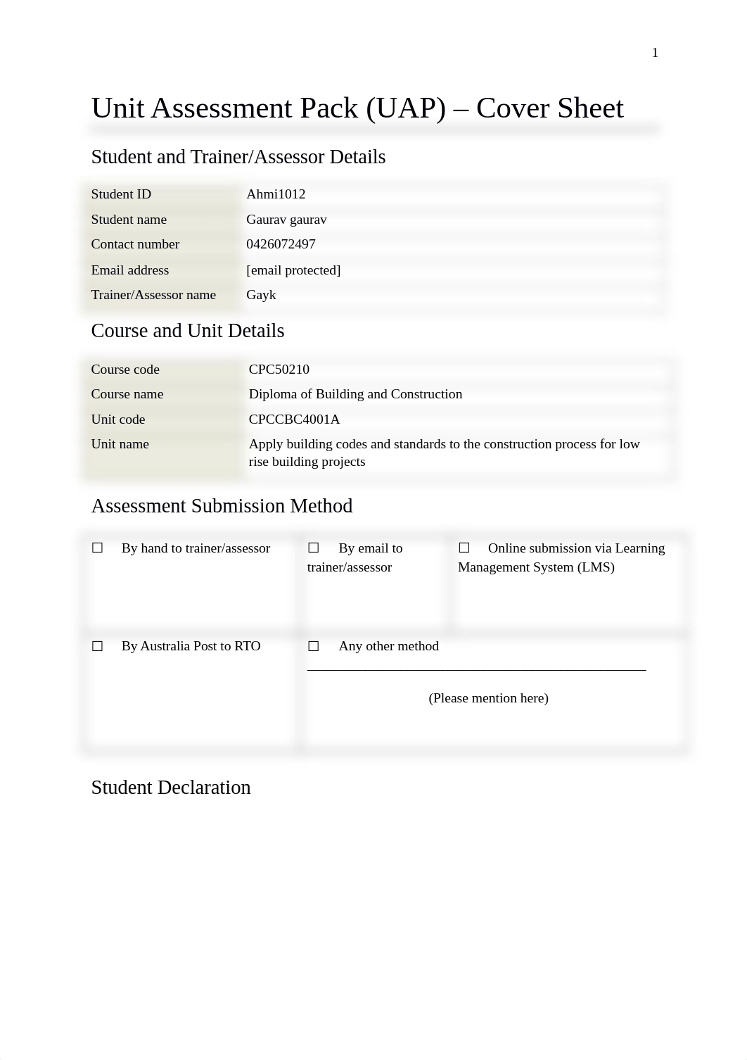 CPCCBC4001A - Apply building codes and standards to the construction process for low rise building p_d1wpkgwuftt_page1