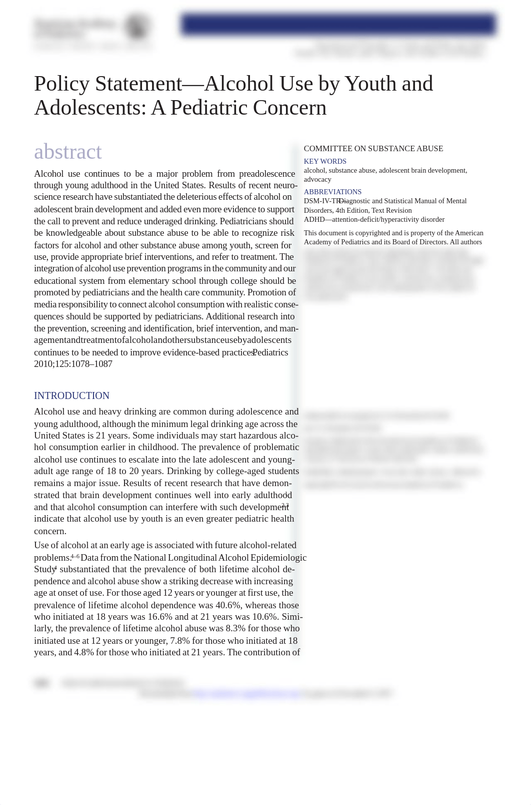 Alcohol Use by Youth and Adolescents- A Pediatric Concern.pdf_d1xnqj7zoc8_page1