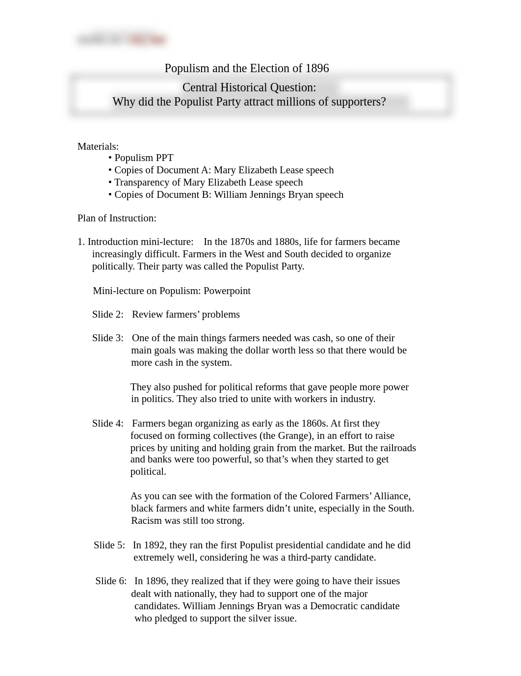 Timothy Uyleman - (1.4) Populism and the Election of 1896 Lesson Plan (1.4) pdf.pdf_d1ya9w52xxh_page1