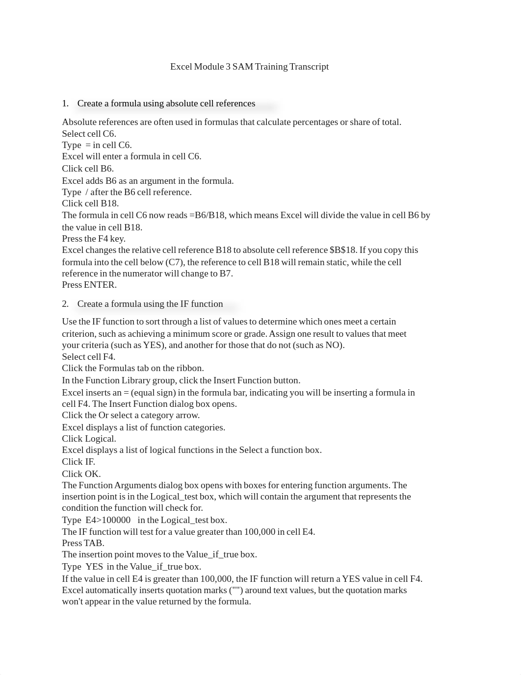 Excel Module 3 SAM Training Transcript(1).pdf_d1yrmykpowp_page1