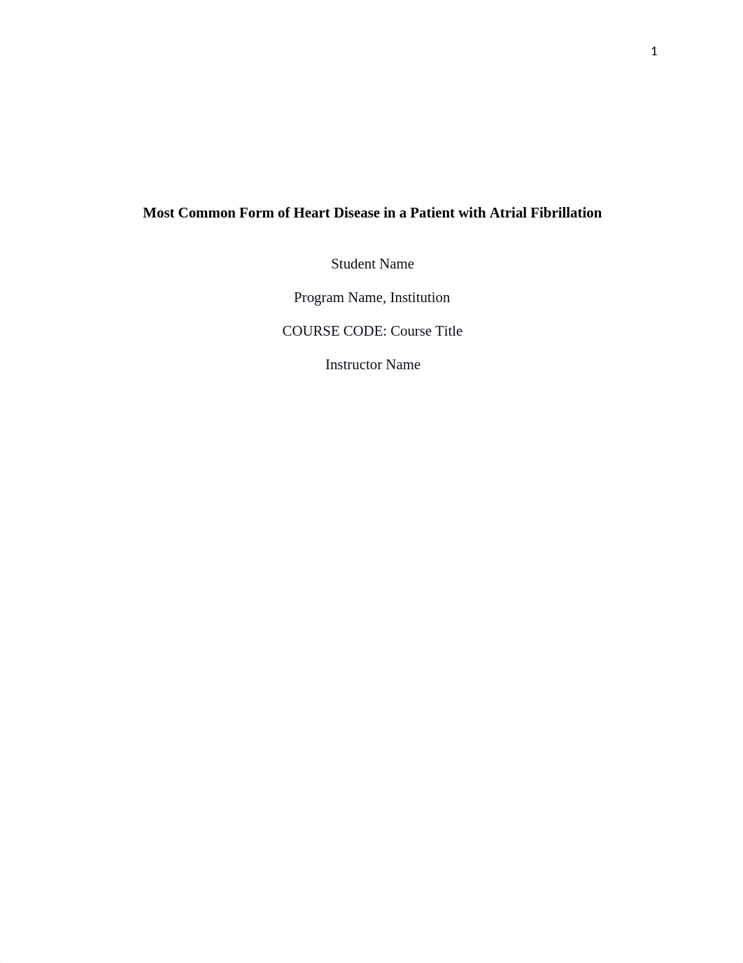 Most Common Form of Heart Disease in a Patient with Atrial Fibrillation.docx_d1yw6szoba8_page1