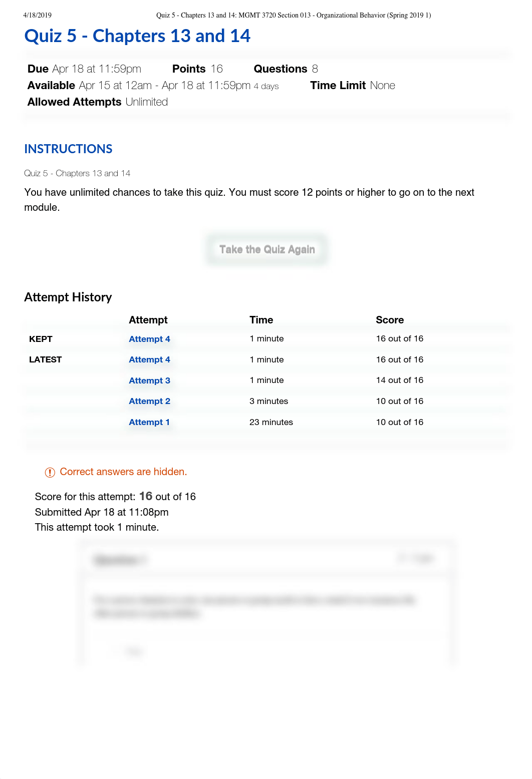 Quiz 5 - Chapters 13 and 14_ MGMT 3720 Section 013 - Organizational Behavior (Spring 2019 1).pdf_d1yxx5q1y9q_page1