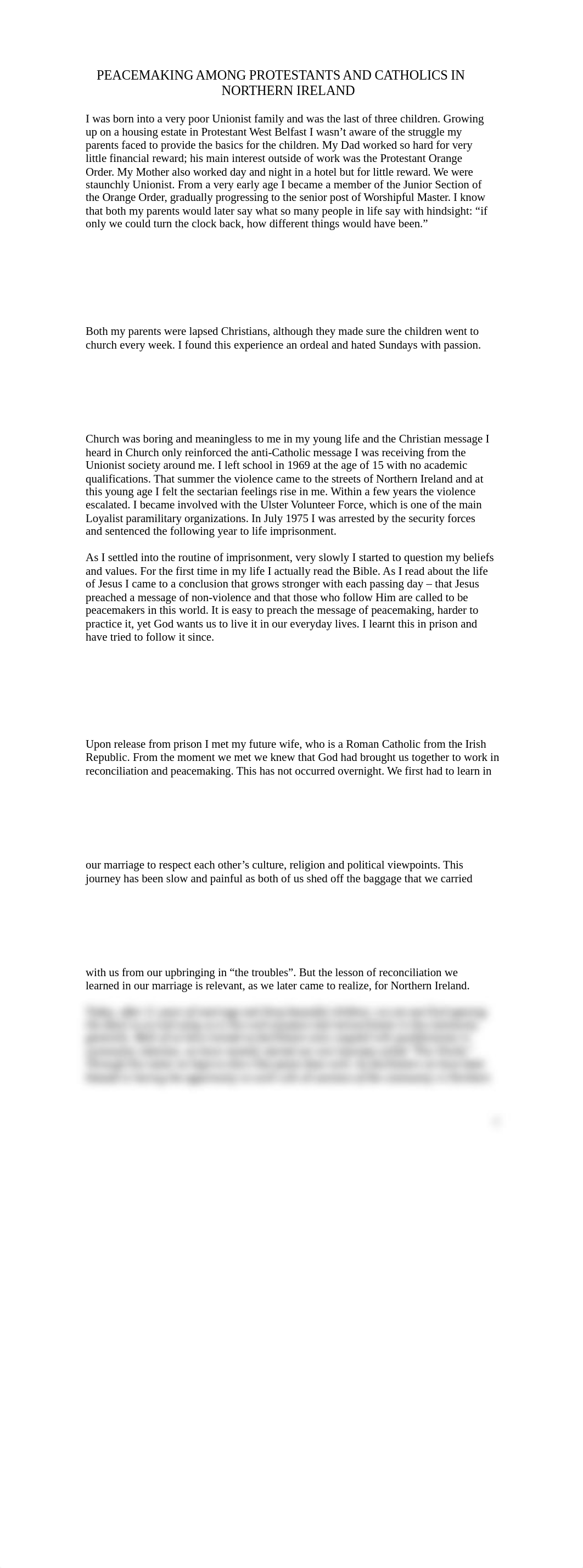 Peacemaking amongst Protestants and Catholics in Northern Ireland.doc_d1zbzn06a8i_page1