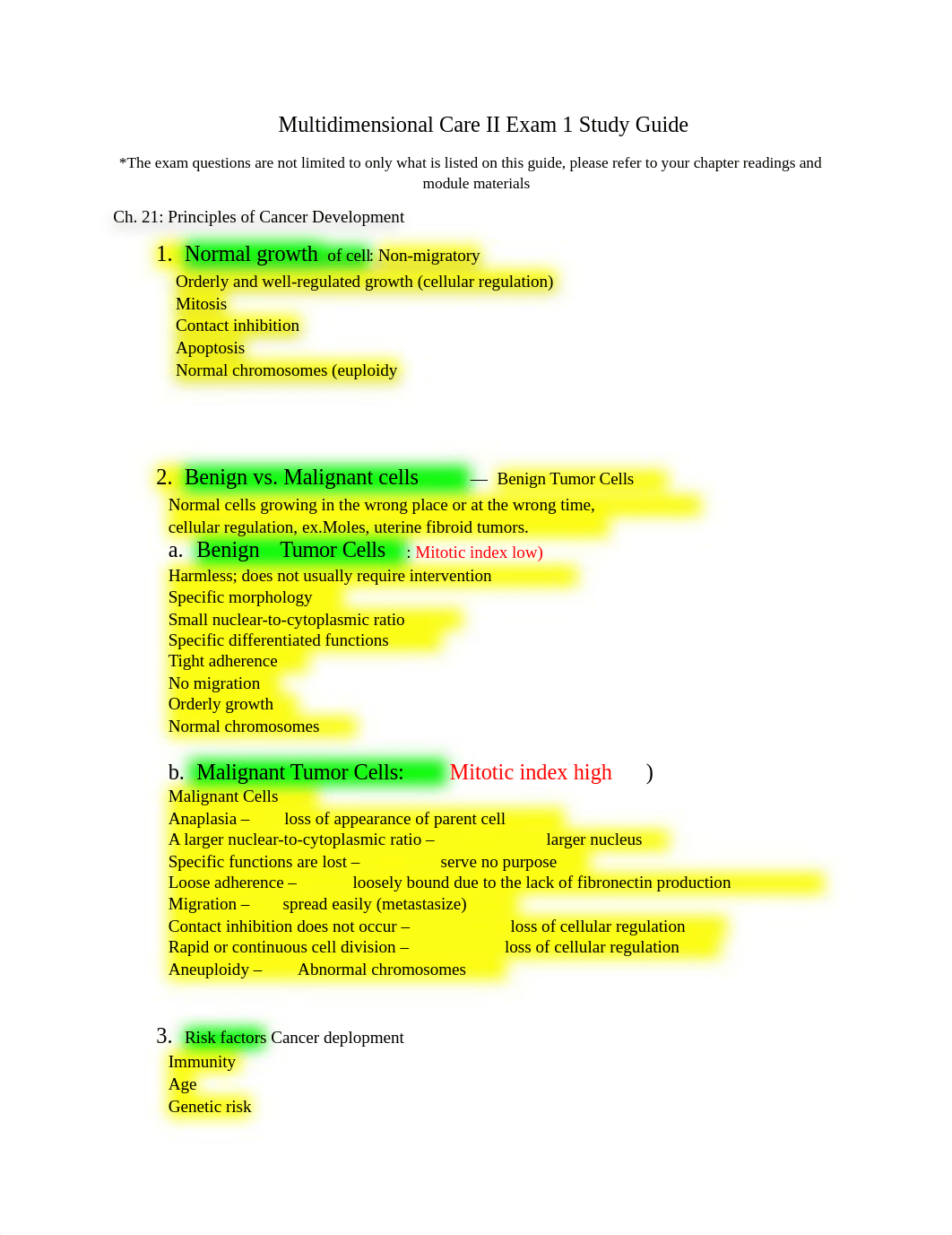 Multidimensional Care II Exam 1 Study Guide.docx_d1zgu2srpbo_page1