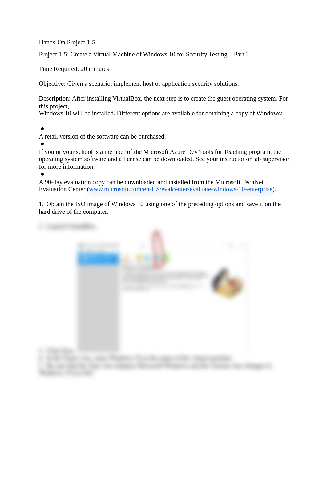 CIS 2350C 1-5 Hands-On Project Create a Virtual Machine of Windows 10 for Security Testing—Part 2.do_d1zsul1ny3f_page1
