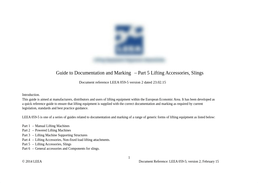 LEEA-059-5 Documentation and Marking - Part 5 Lifting Accessories, slings - version 2.pdf_d1zvfrcc777_page1