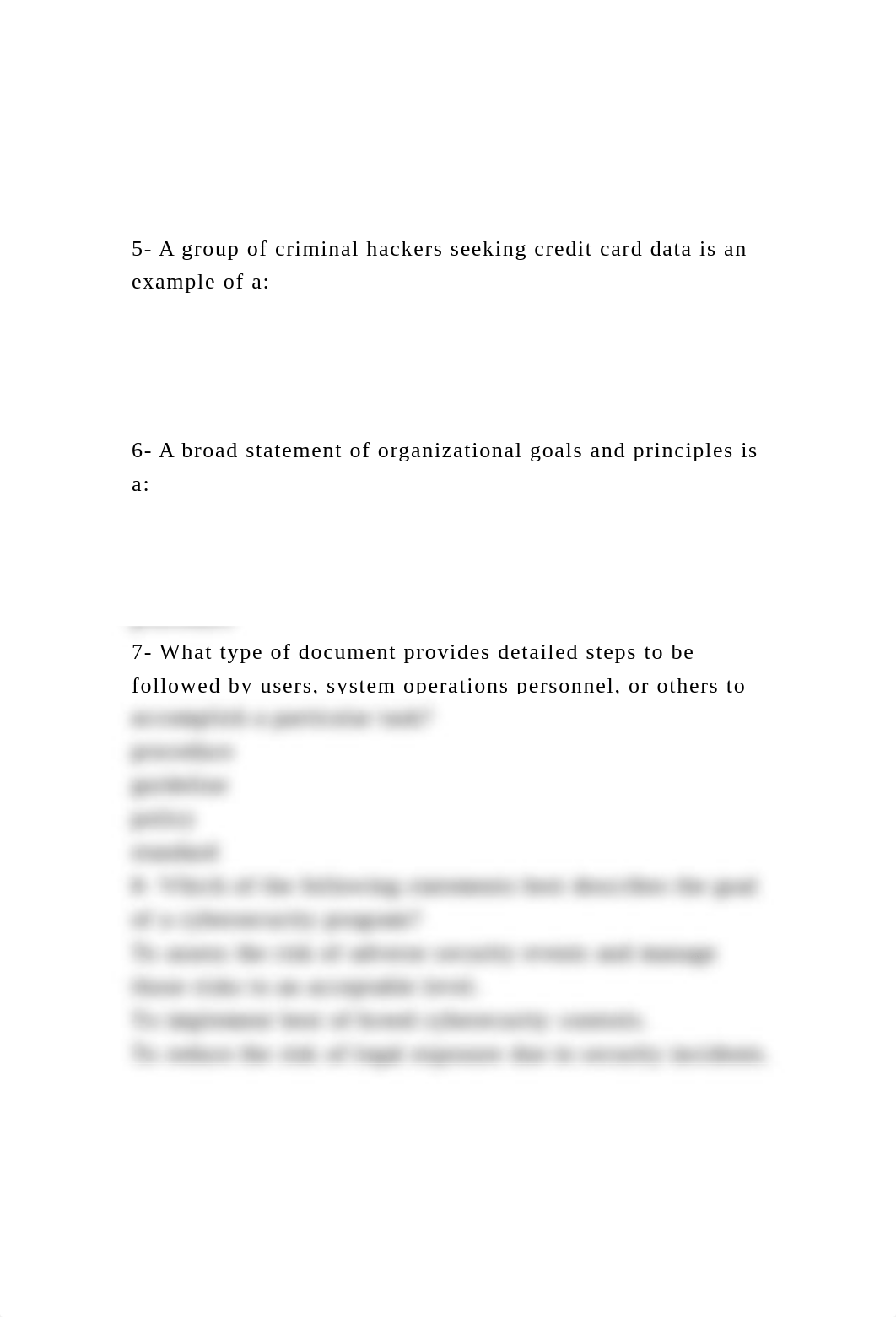 1- Which of the statements below is FALSEa- Information security .docx_d2050xwpf3m_page3