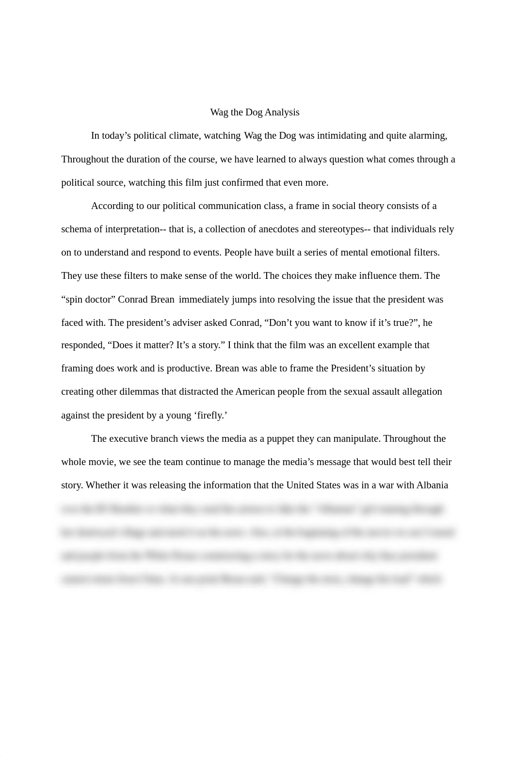 Political Communication - Wag the Dog Analysis Essay.docx_d20fqua95a5_page1