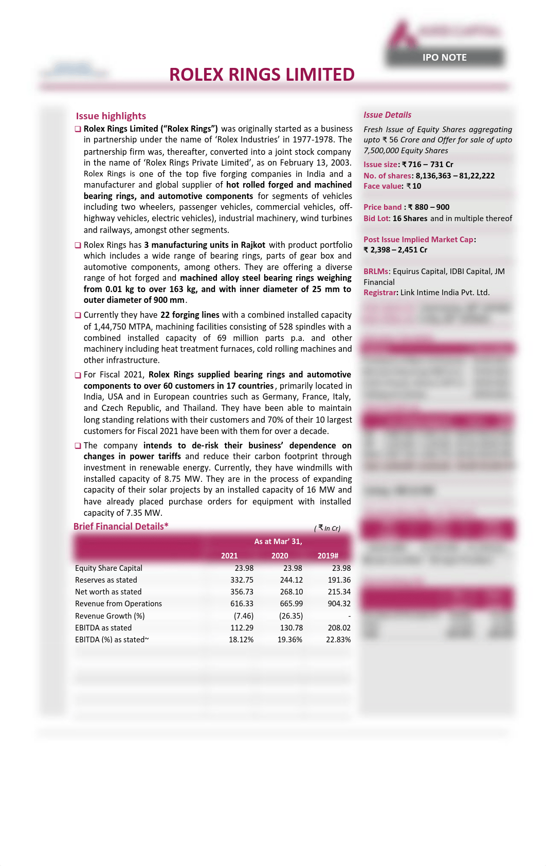 Rolex Rings Ltd - IPO Note_July'2021.pdf_d20ou16lh6t_page1