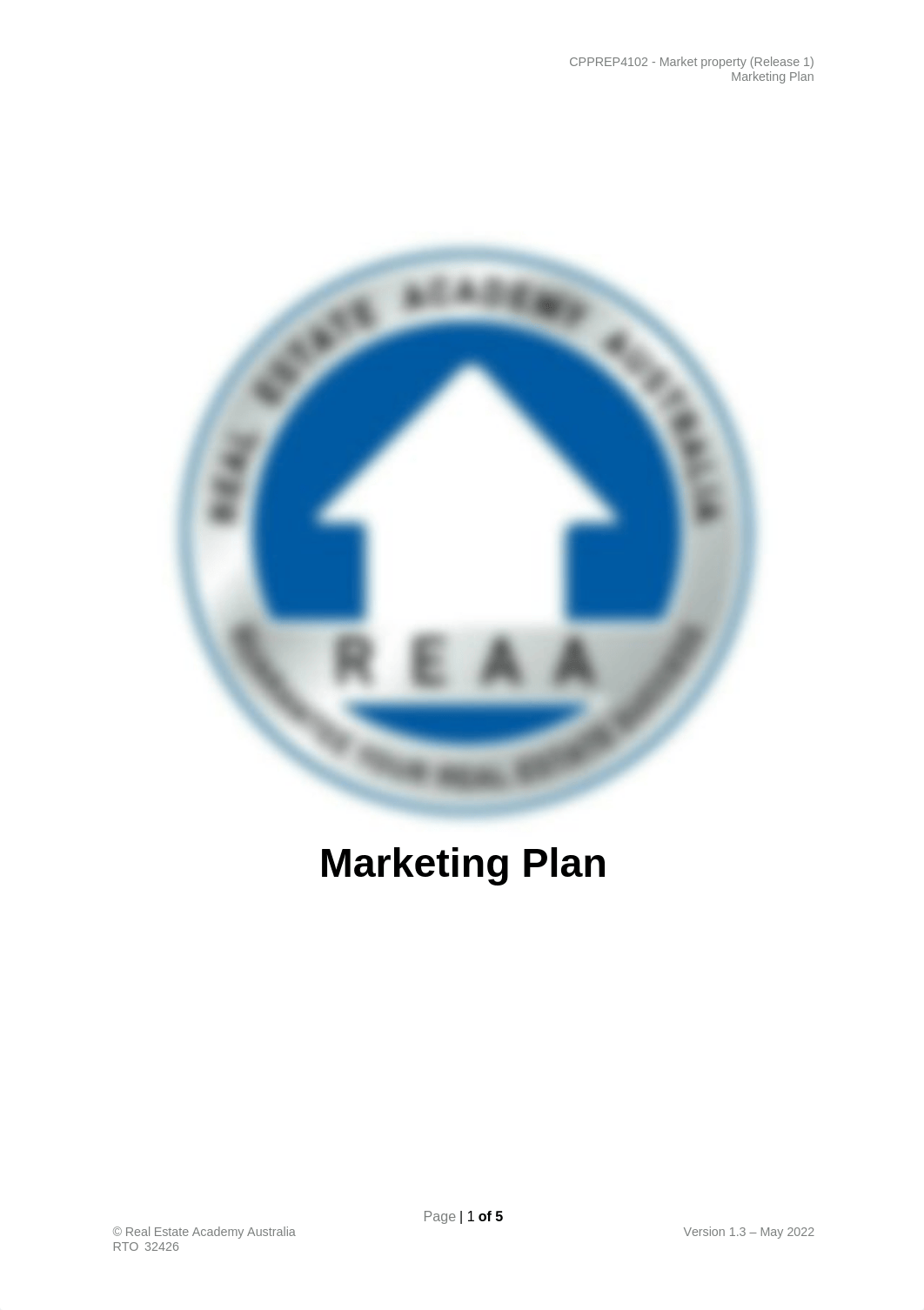 REAA - CPPREP4102 - Marketing Plan (17 Palmer Street) v1.3 Annie.docx_d20v95cq7ss_page1