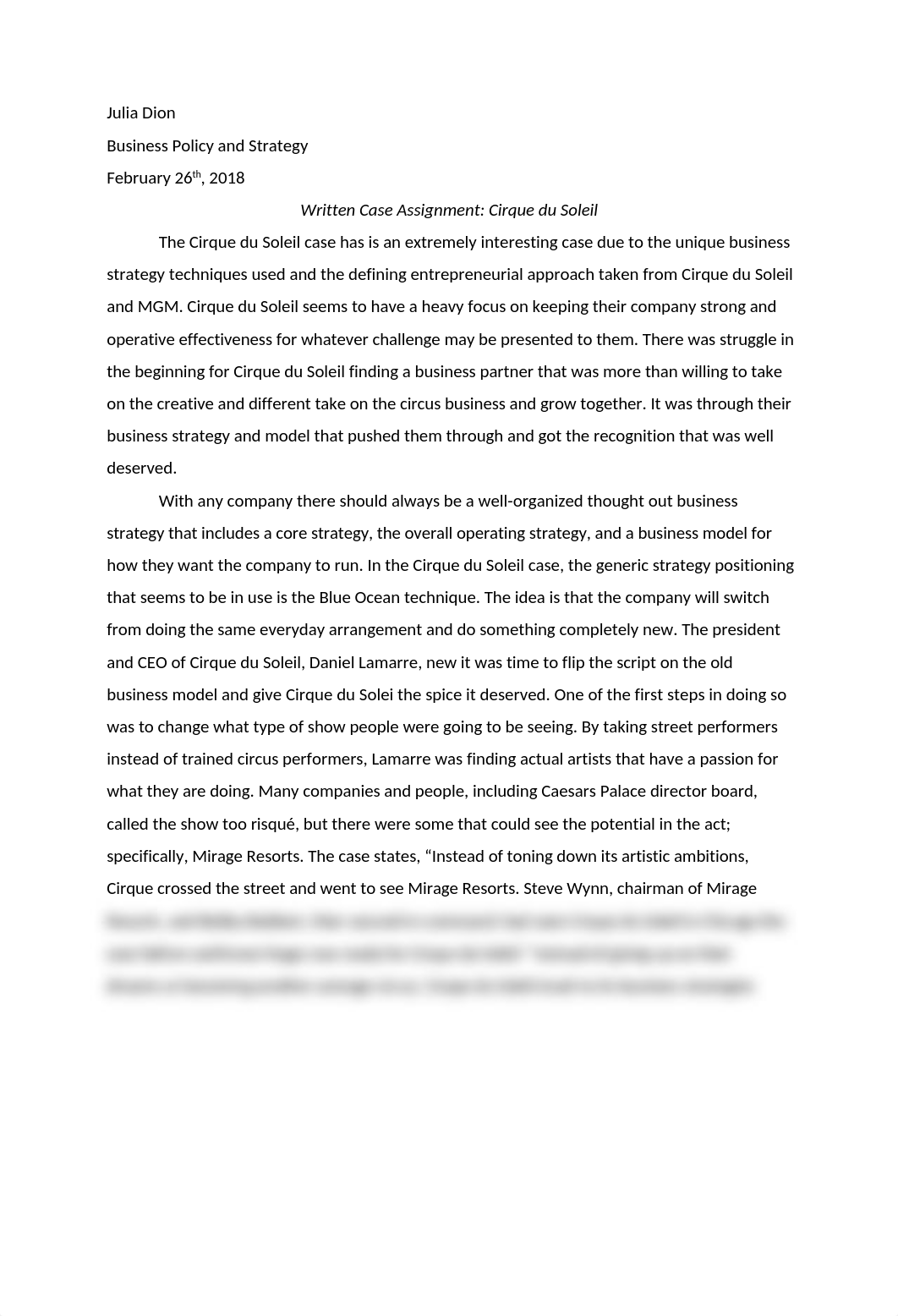 Cirque du Soleil Written Assignment.docx_d21dl9854is_page1