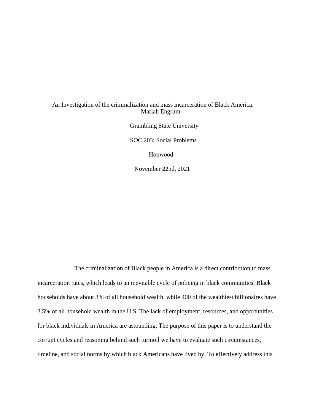 An Investigation of the criminalization and mass incarceration of black america  (2) (1).docx_d21npy2qmat_page1