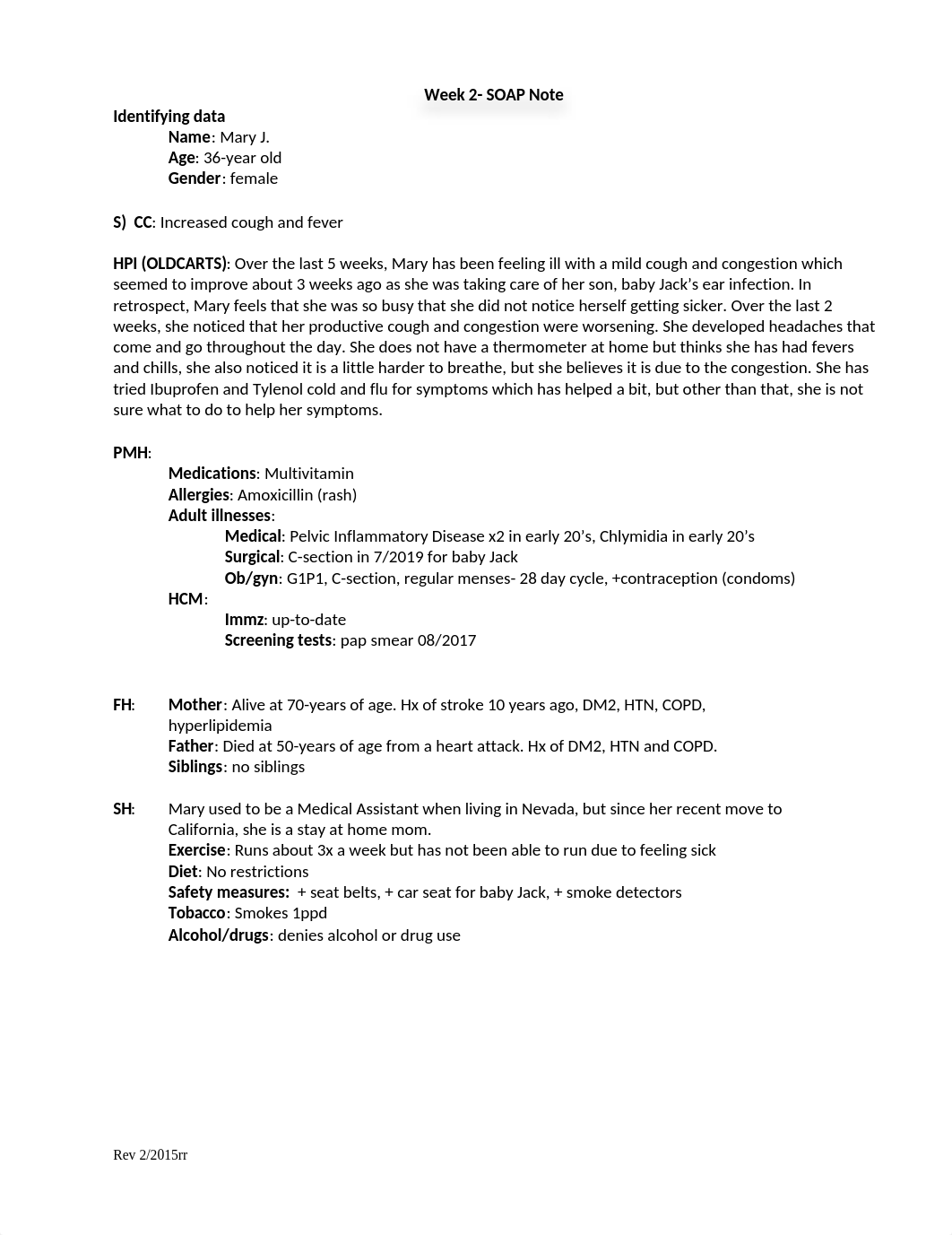 Week 2- SOAP Note- Mary.doc_d21p8tjinlo_page1