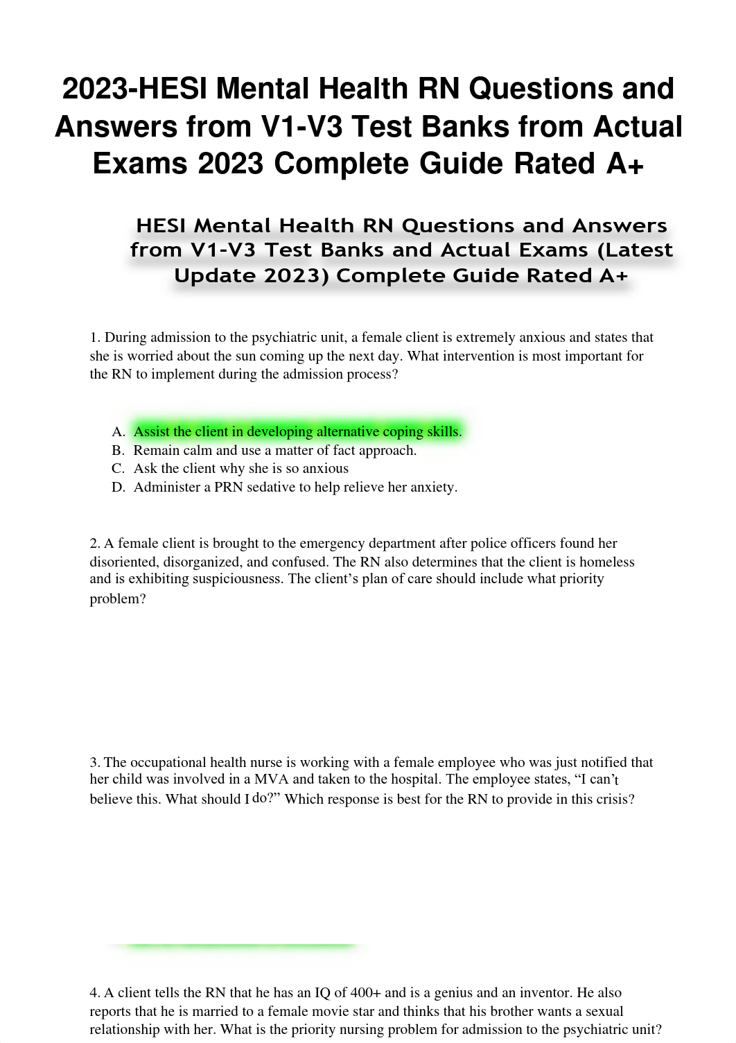 HESI Mental Health RN Questions and Answers.pdf_d21rct59i0z_page1