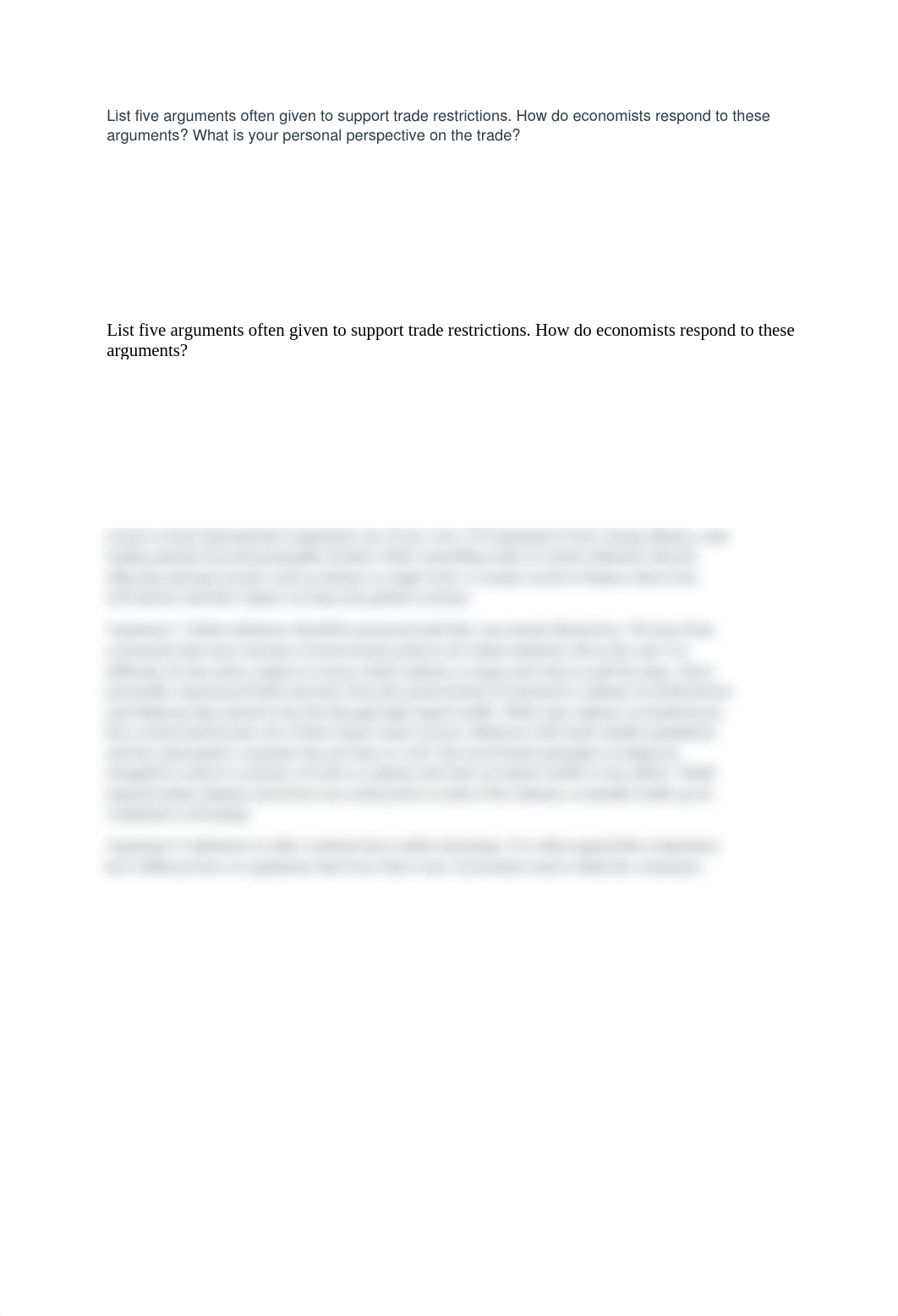 List five arguments often given to support trade restrictions.docx_d221gu73obq_page1