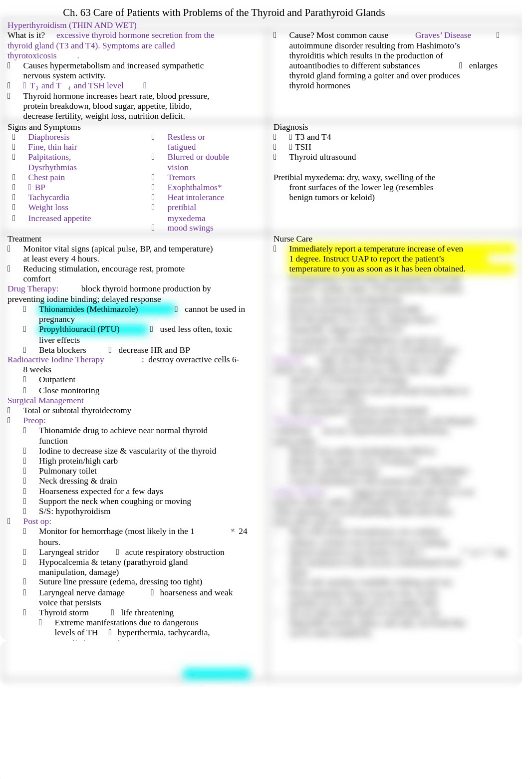 Ch. 63 Care of Patients with Thyroid and Paratyroid problems .docx_d22cse7pjg8_page1