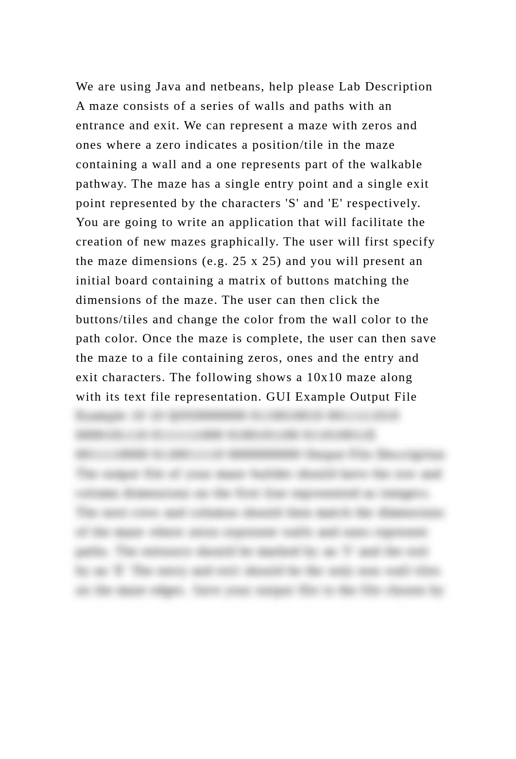 We are using Java and netbeans, help please Lab Description A maze c.docx_d22pkhs1mfz_page2