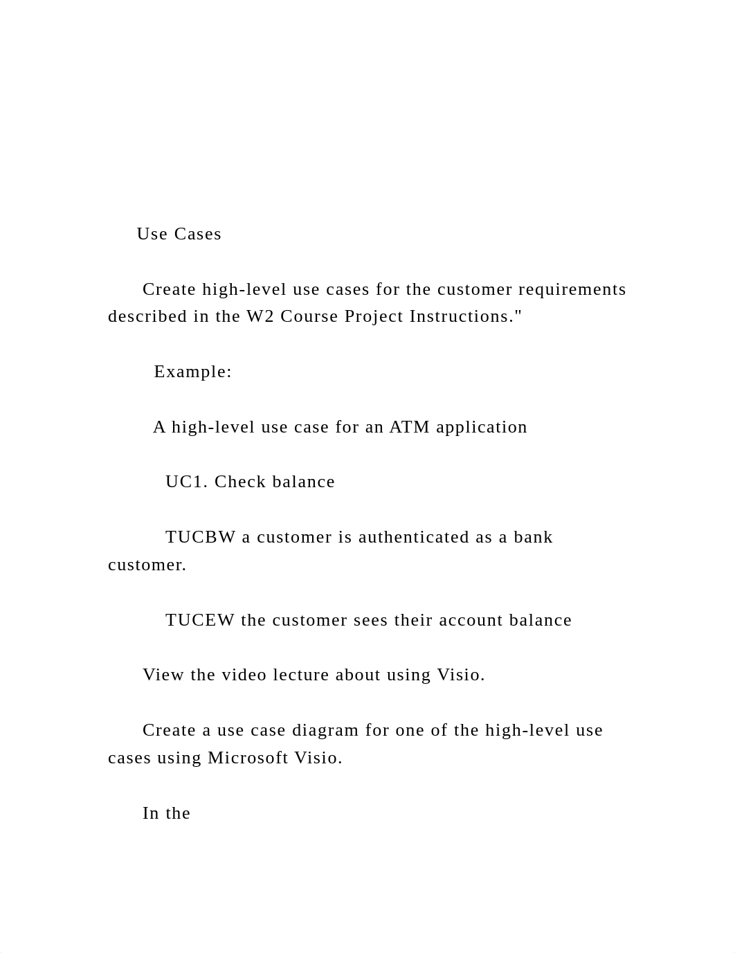 Use Cases          Create high-level use cases for the.docx_d23l6z14zi1_page2