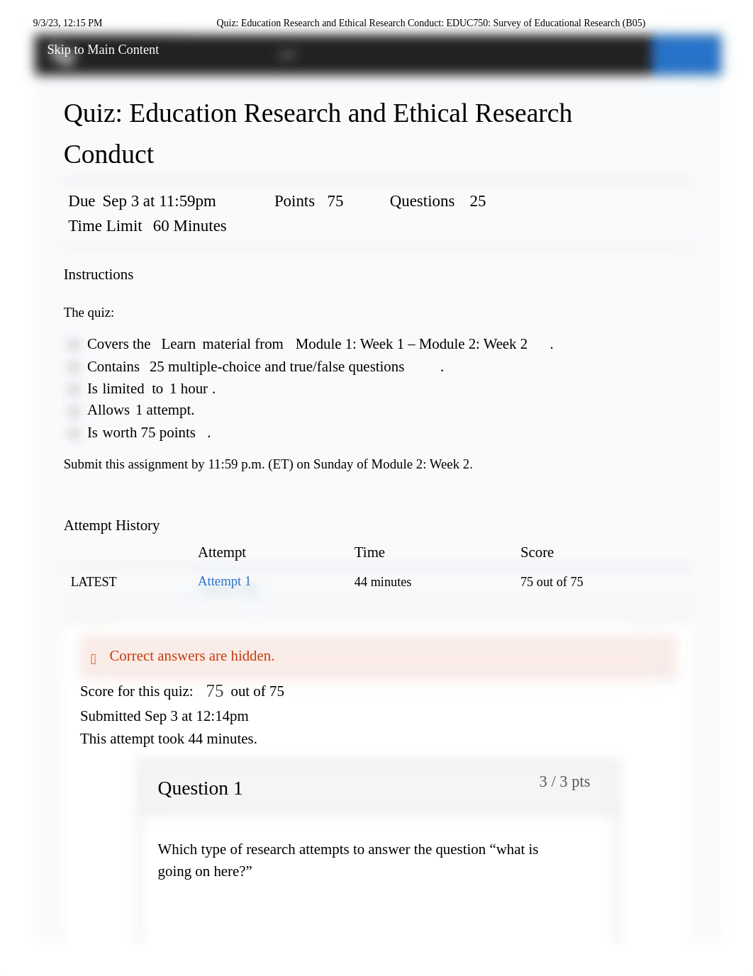 Quiz_ Education Research and Ethical Research Conduct_ EDUC750_ Survey of Educational Research (B05)_d242bapgcce_page1