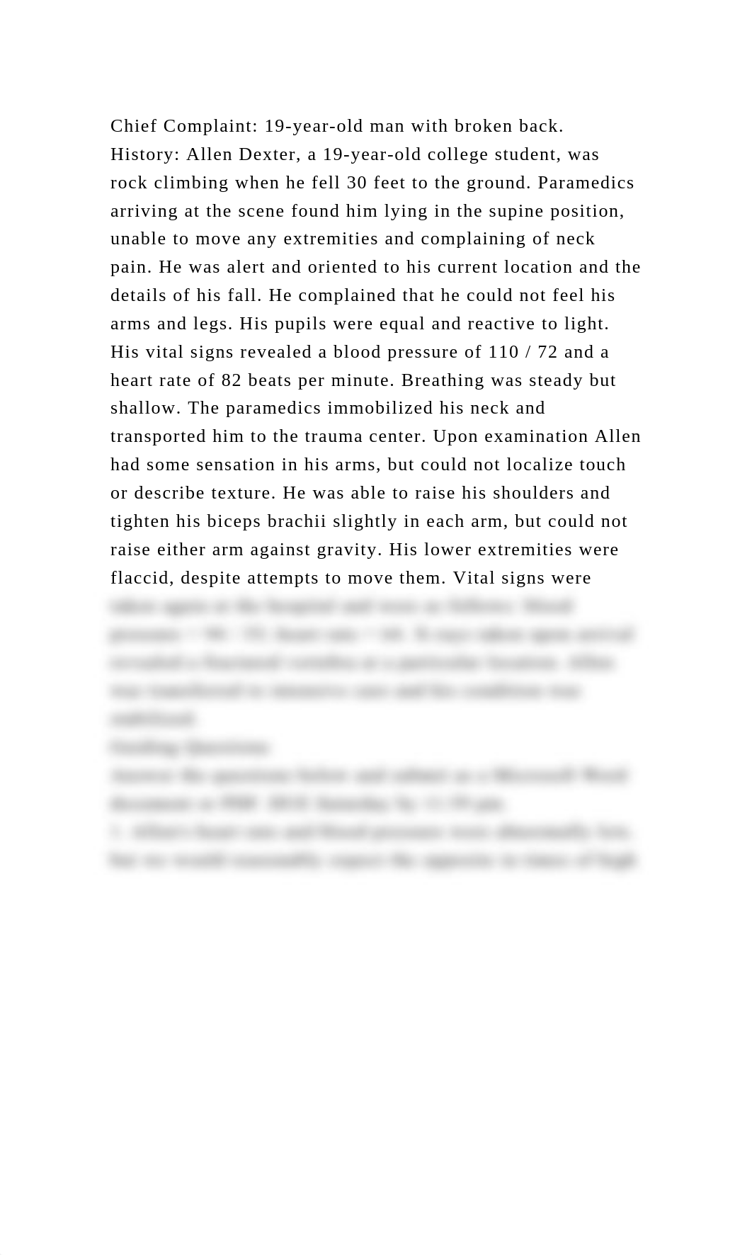 Chief Complaint 19-year-old man with broken back.History Allen D.docx_d247lrblu8t_page2