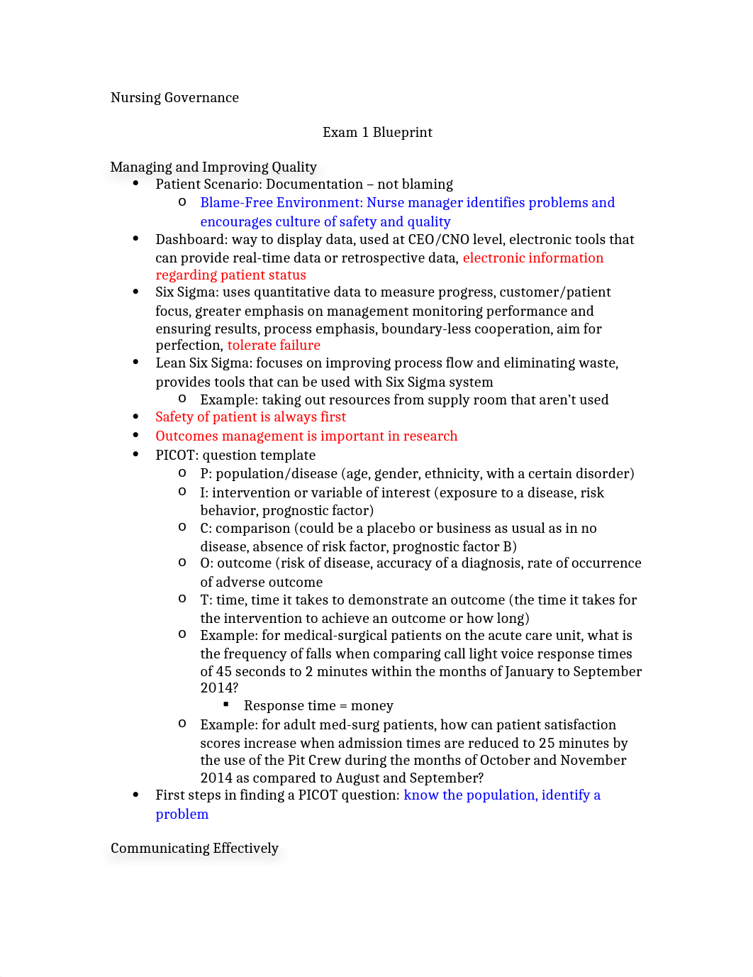 nursing governance Exam 1 Blueprint2- updated_d24dajtzgws_page1